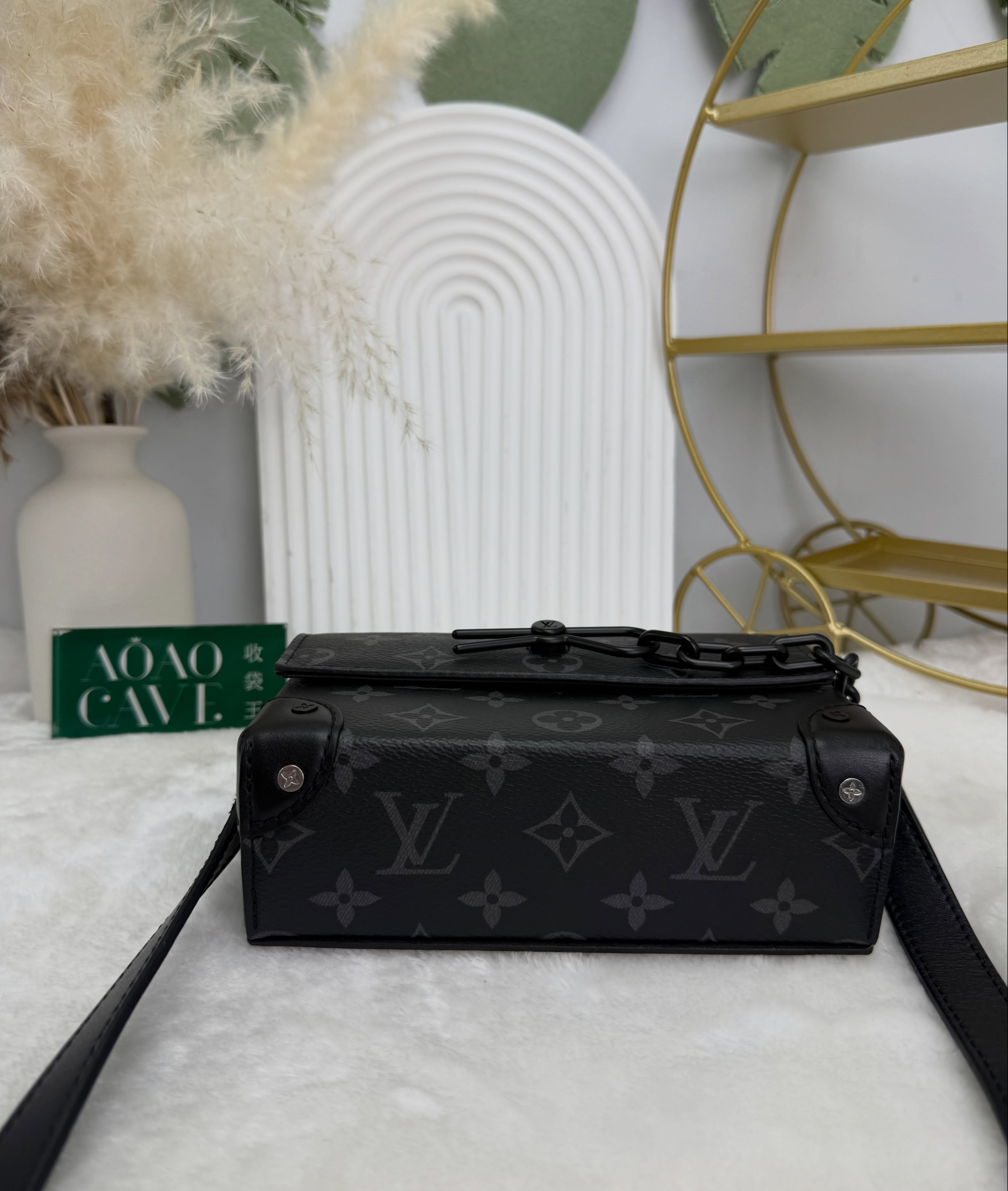 LV🛍️PRE OWNED 👜黑色老花 Steamer 晶片款 單肩斜肩包 有塵袋有盒🖤