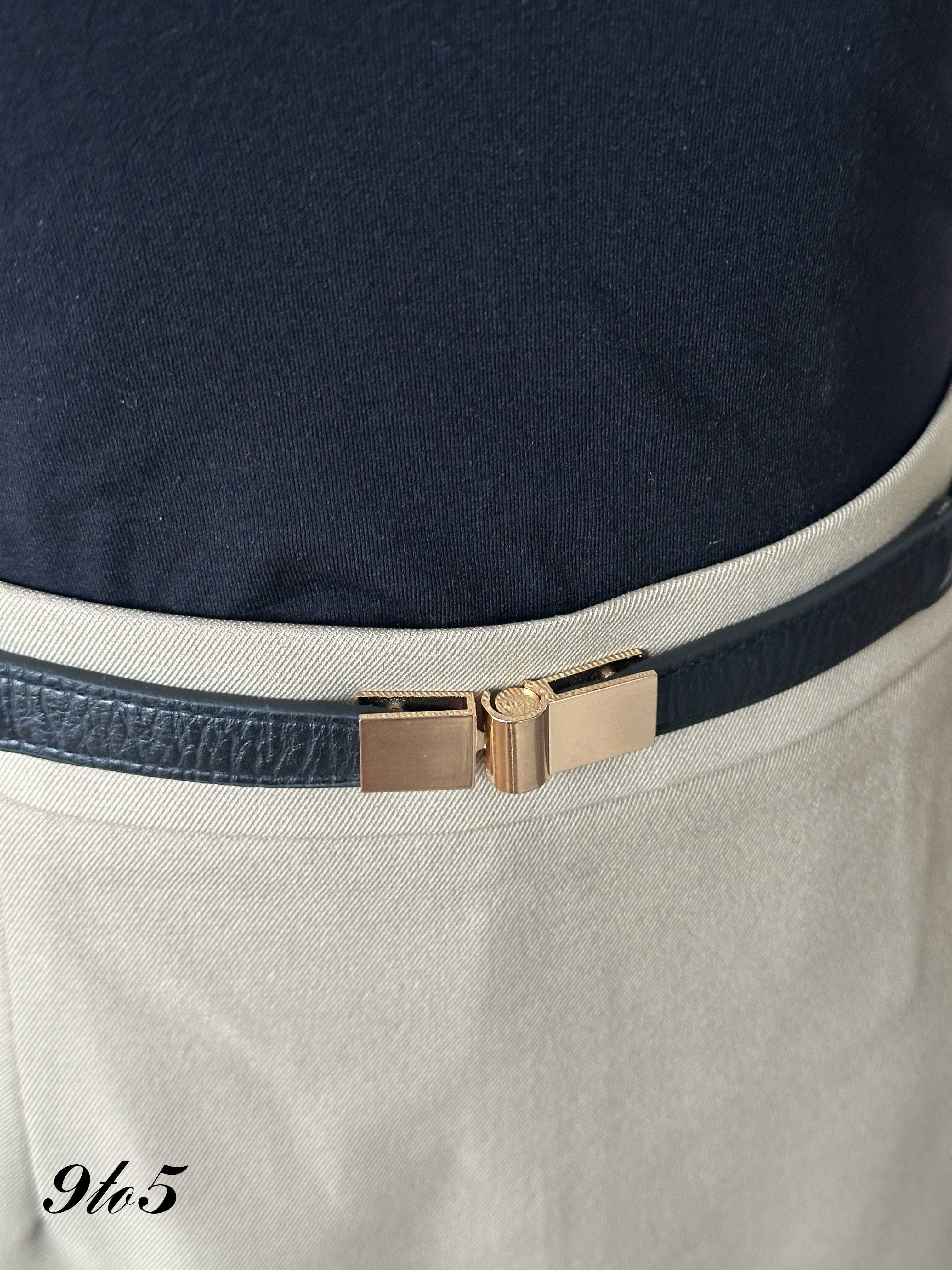 B0117 Thin Elastic Belt - Black & Grey