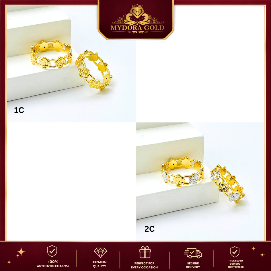 MYDORA Cincin Grace Clover (5G) l EMAS 916/22K