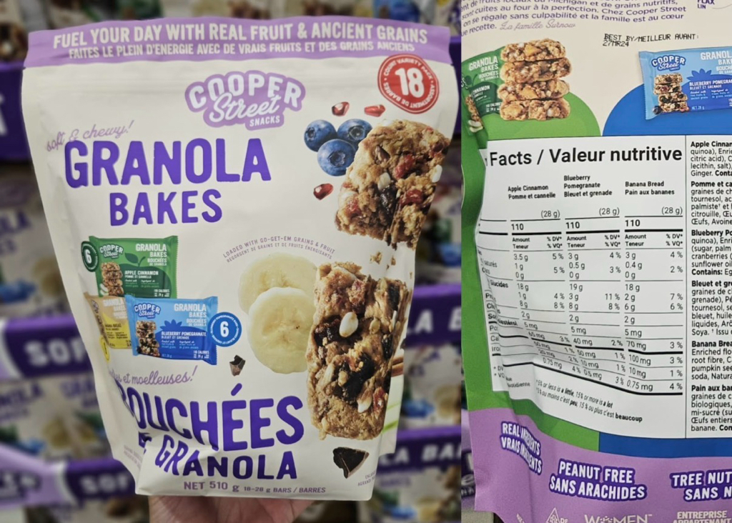 加拿大Costco 直送  Cooper Street Granola Bakes 穀物棒 (510g) ⼀包有⿑ 3 ⼤皇牌⼝味 