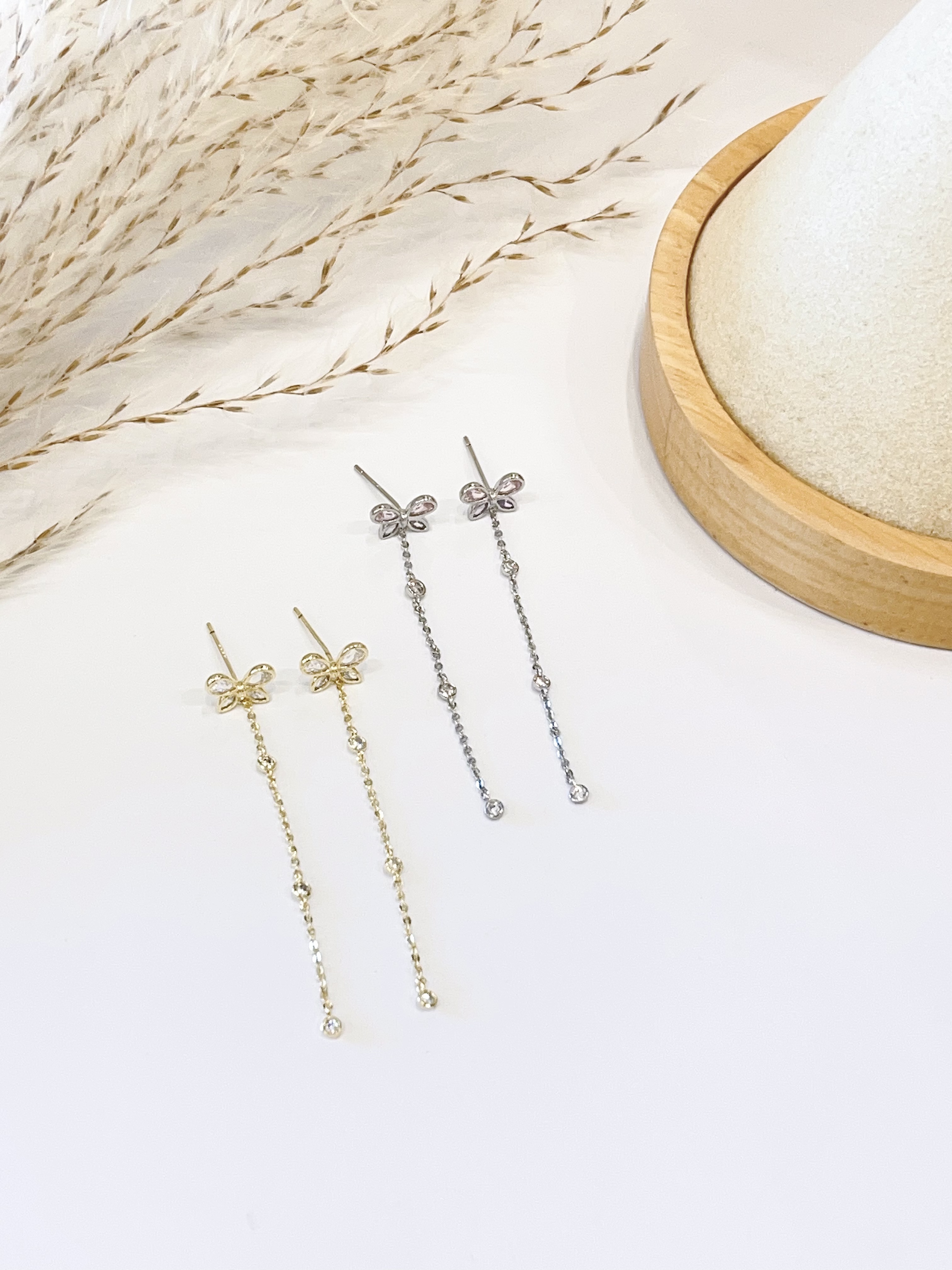 蝴蝶珍珠高级感耳环