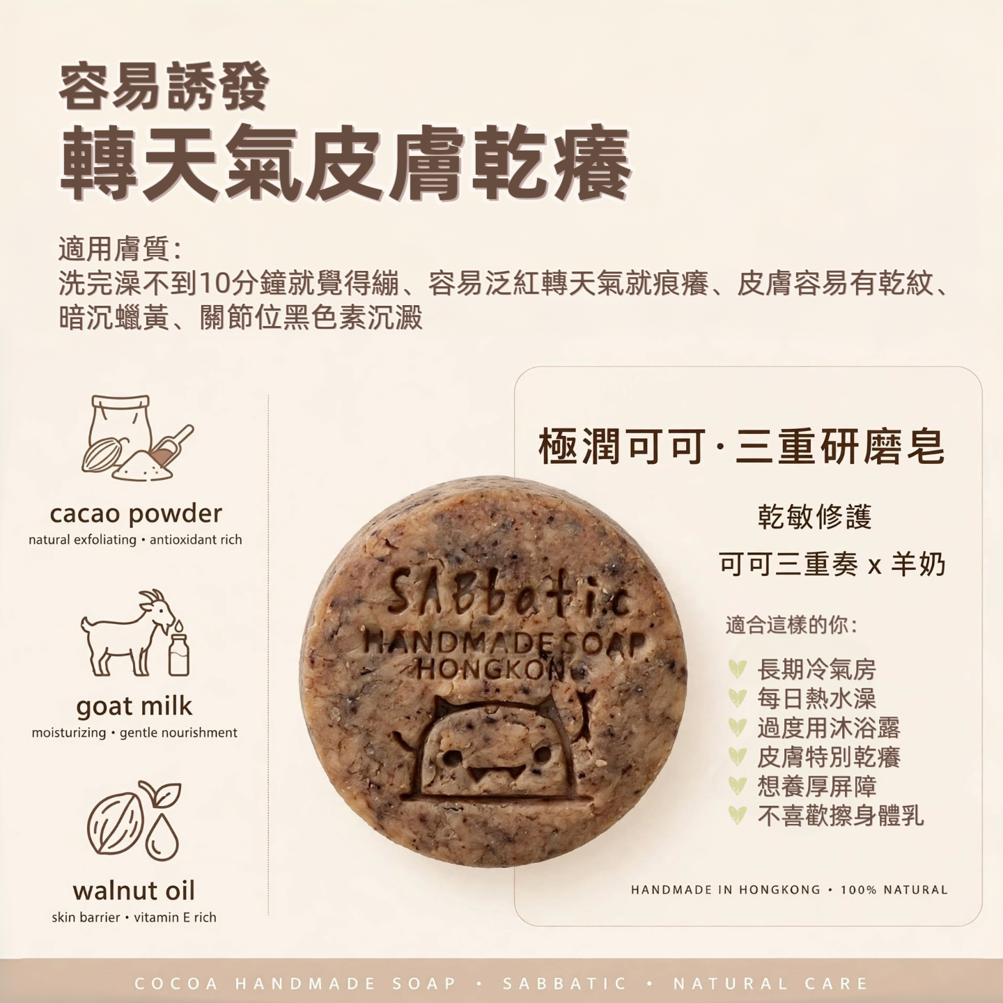 極潤可可 • 三重研磨皂~75g