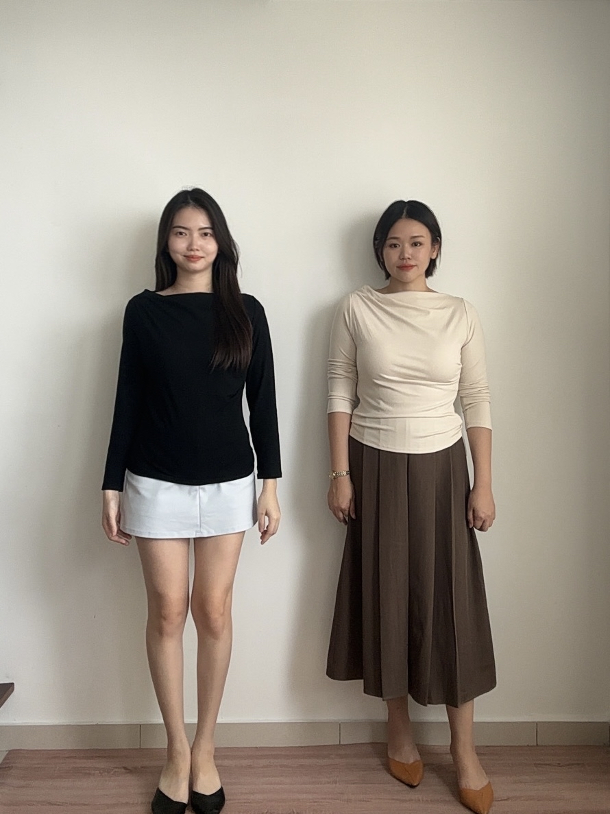 T4435 Long Sleeve Boat Neck Top - 4 Colors 