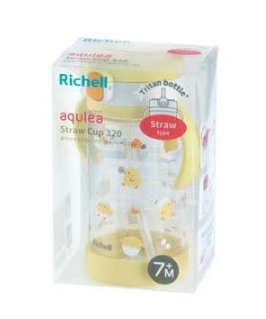 RICHELL Aqulea兒童吸管杯320ml (黃色小雞)
