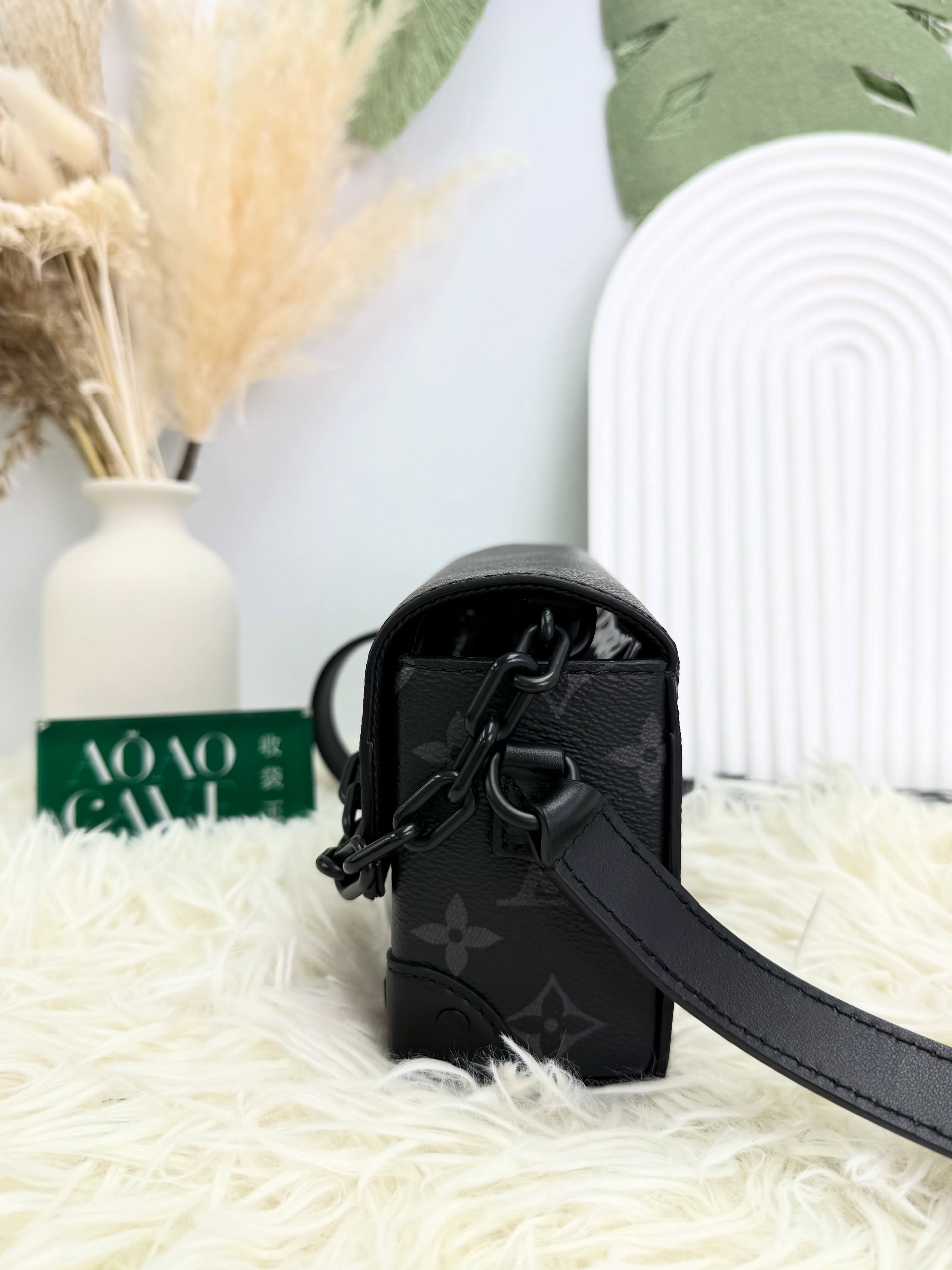 LV🛍️PRE OWNED 👜黑色老花 Steamer 晶片款 單肩斜肩包🖤