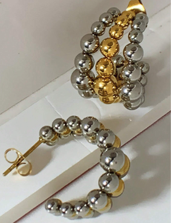 Orbit Duo Beaded Hoops