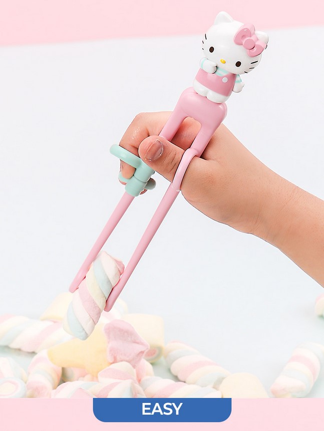 【預訂】 韓國直送 Sanrio Hello Kitty 學習筷子餐具連收納盒三件套