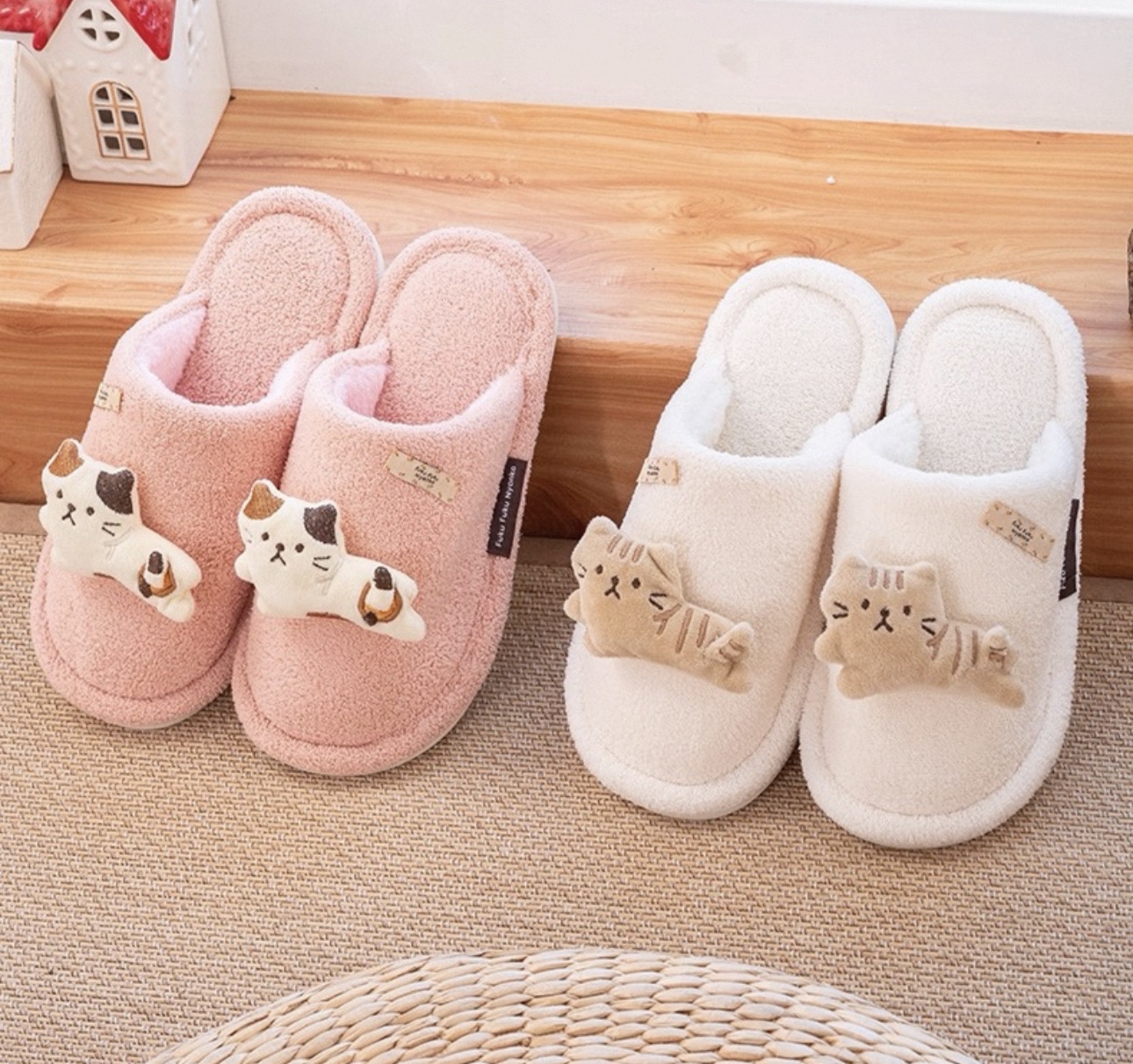 日本Hapins貓咪防滑軟底拖鞋