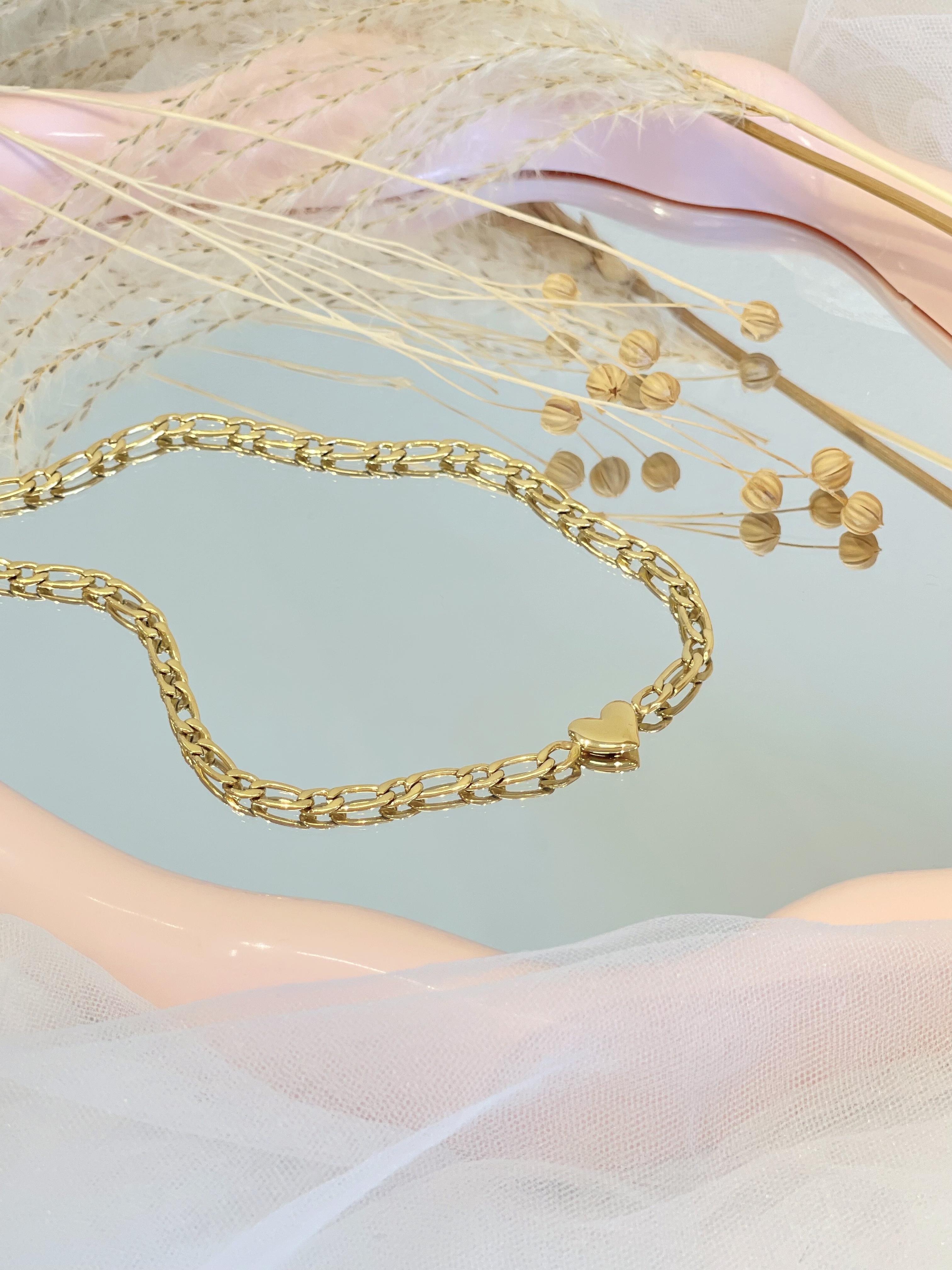 小众甜酷风爱心钛钢项链