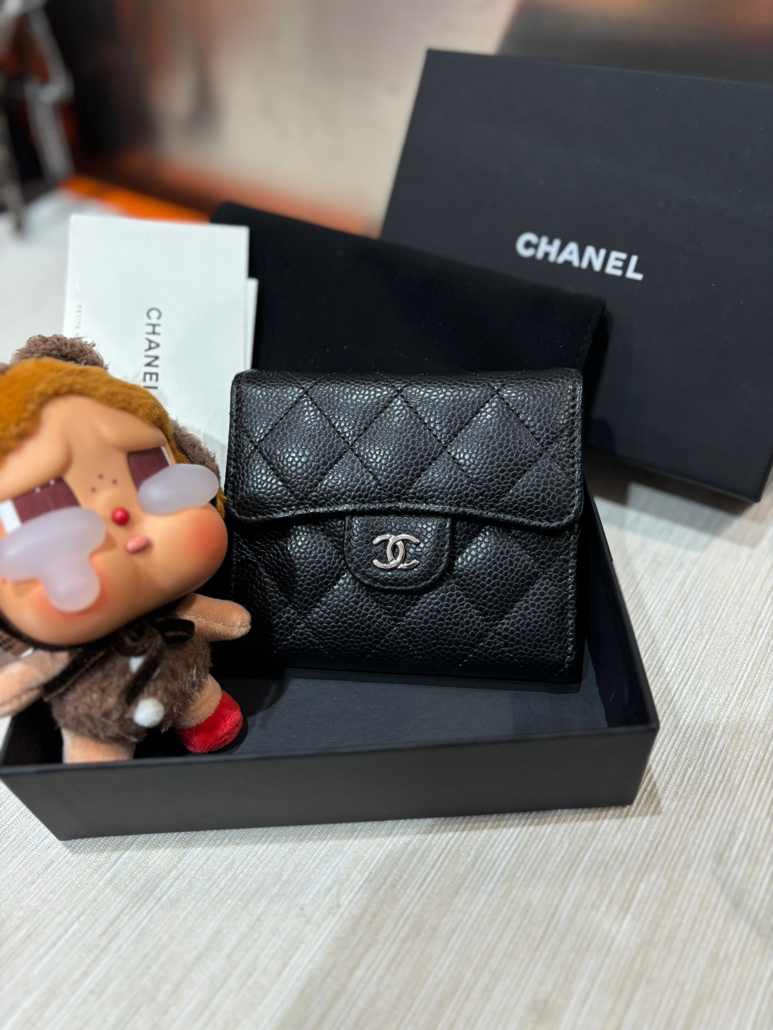 Chanel classic wallet 黑色魚子醬牛皮銀扣經典短銀包100%Authentic,98%new  ✅新款晶片貼✅Dust bag✅ box