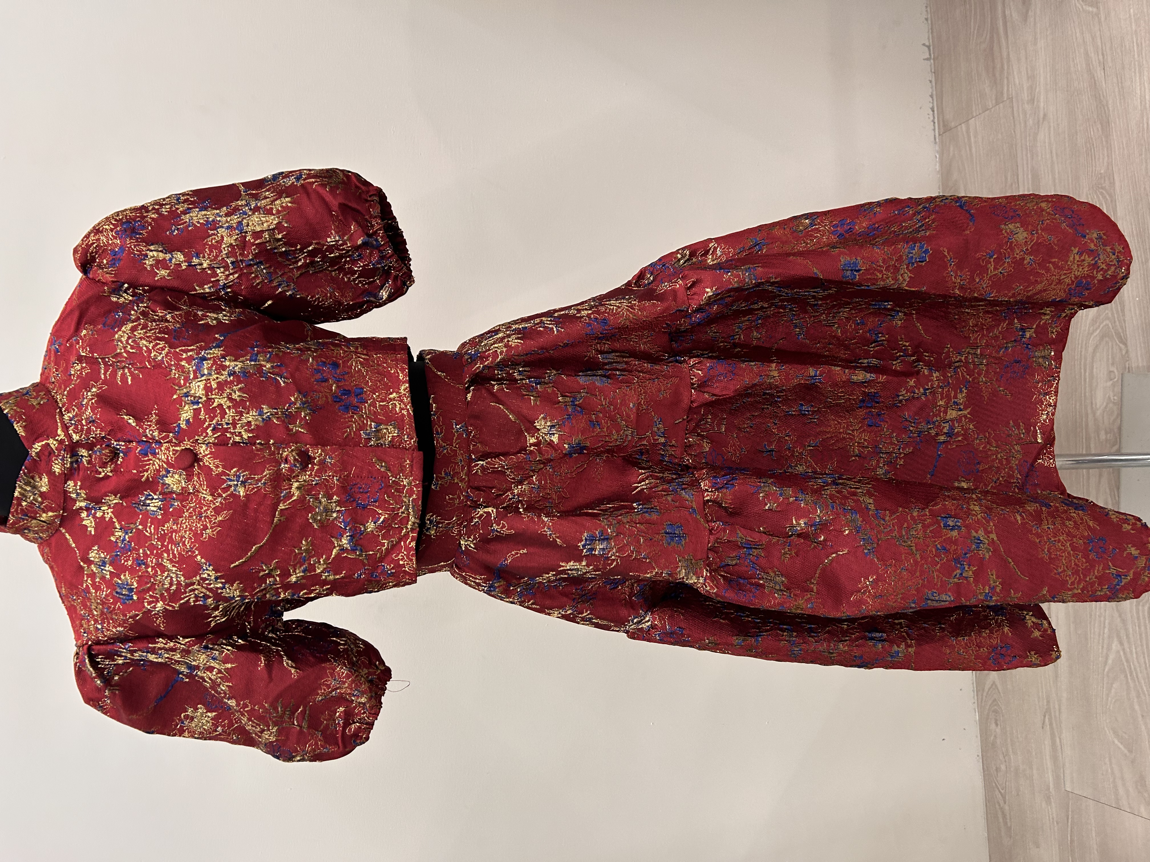 580.WB Embroidered 2 pieces CNY Top + Skirt