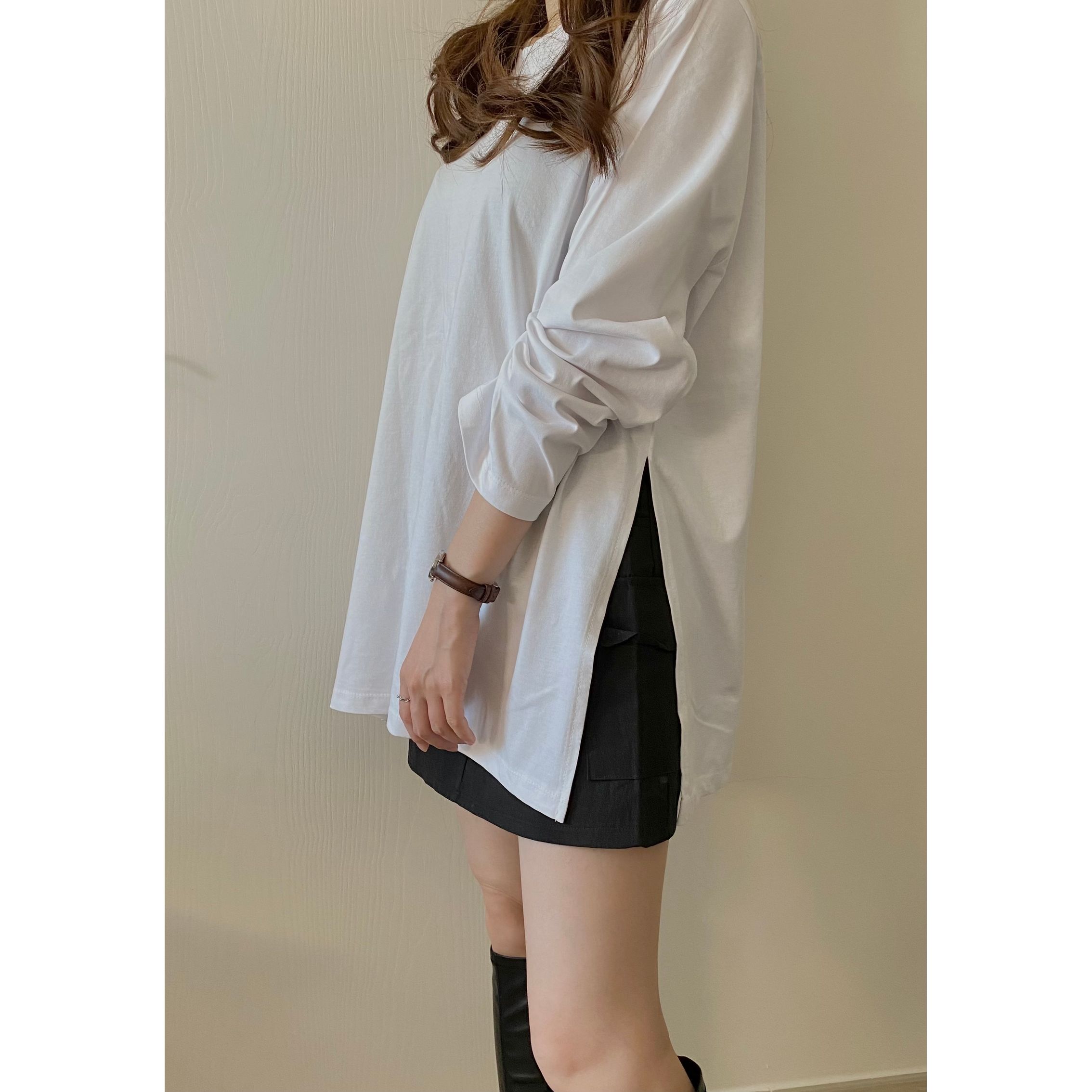 oversize腰側開叉長Tee 現貨