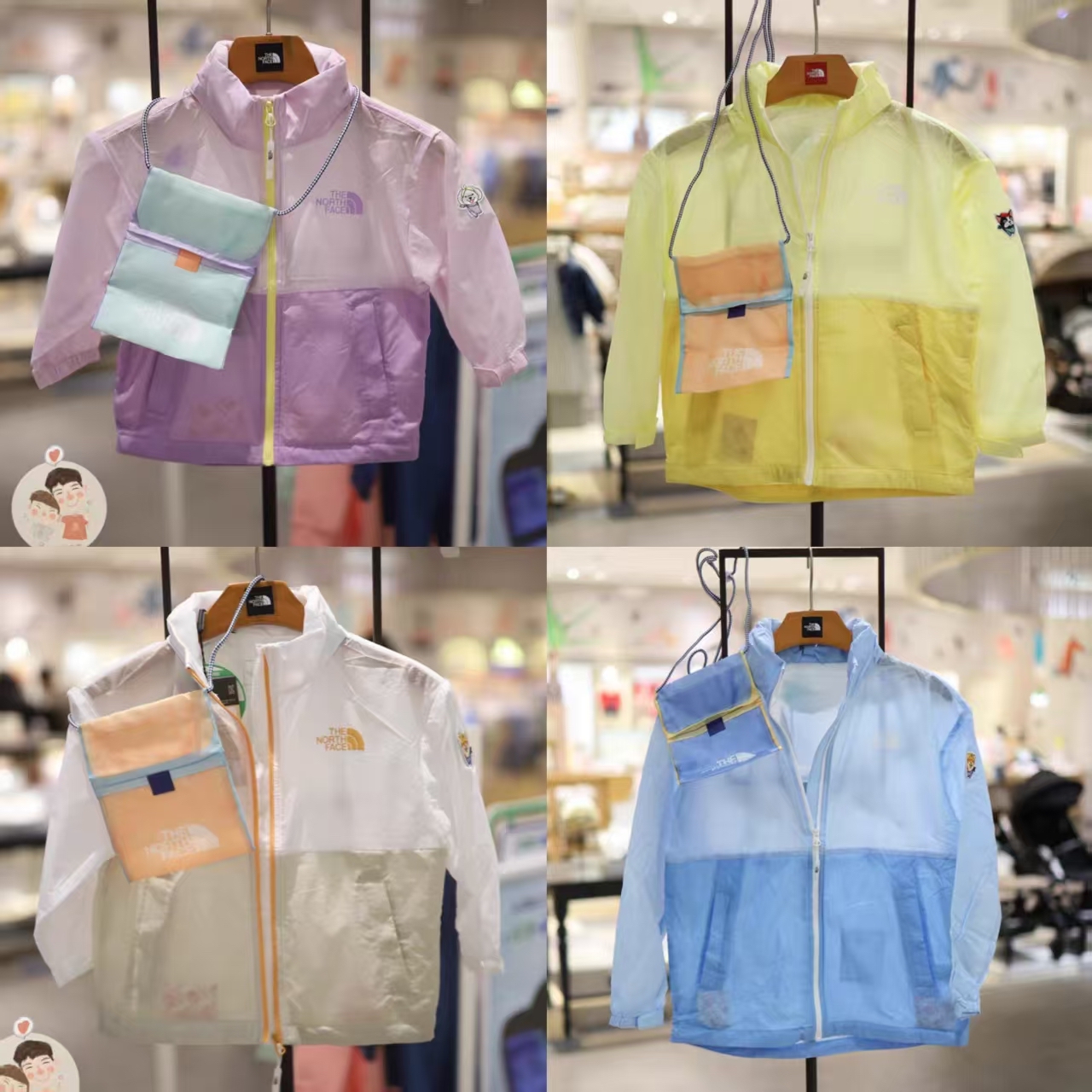 0632 親子❤️TNF夏季連帽薄防曬外套+斜孭袋 兩件套