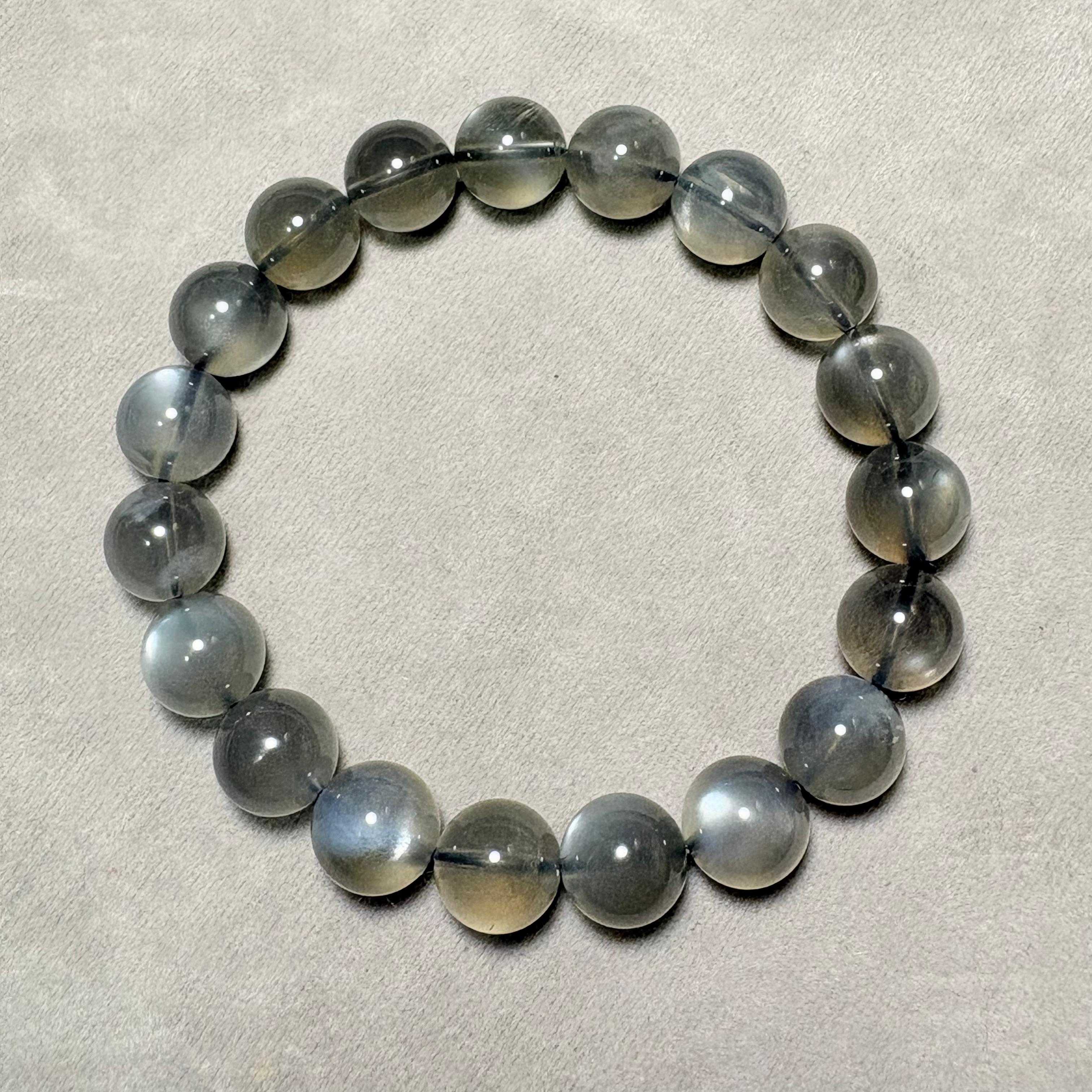 黑月亮石手串 No.4559 規格：10.5 mm 珠16cm手圍