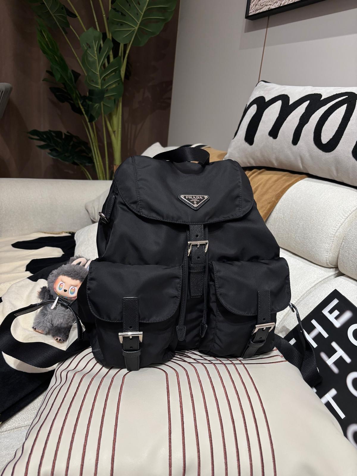 Prada Nylon Backpack Black 100%Authentic, 99%New ✅Dust bag