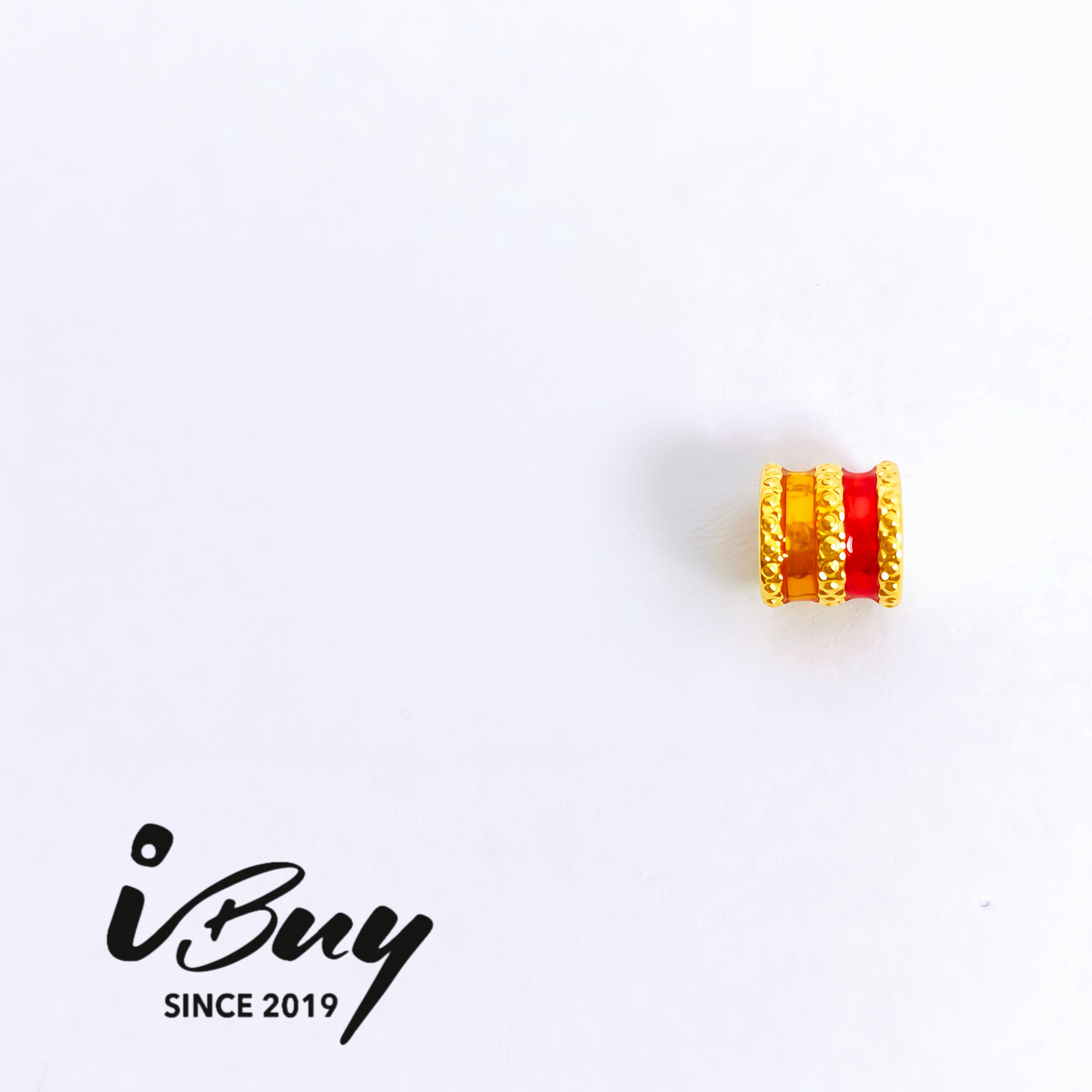 999 GOLD ENAMEL SMALL WAIST - RED /YELLOW 999 金 珐琅小蛮腰 - 红黄色