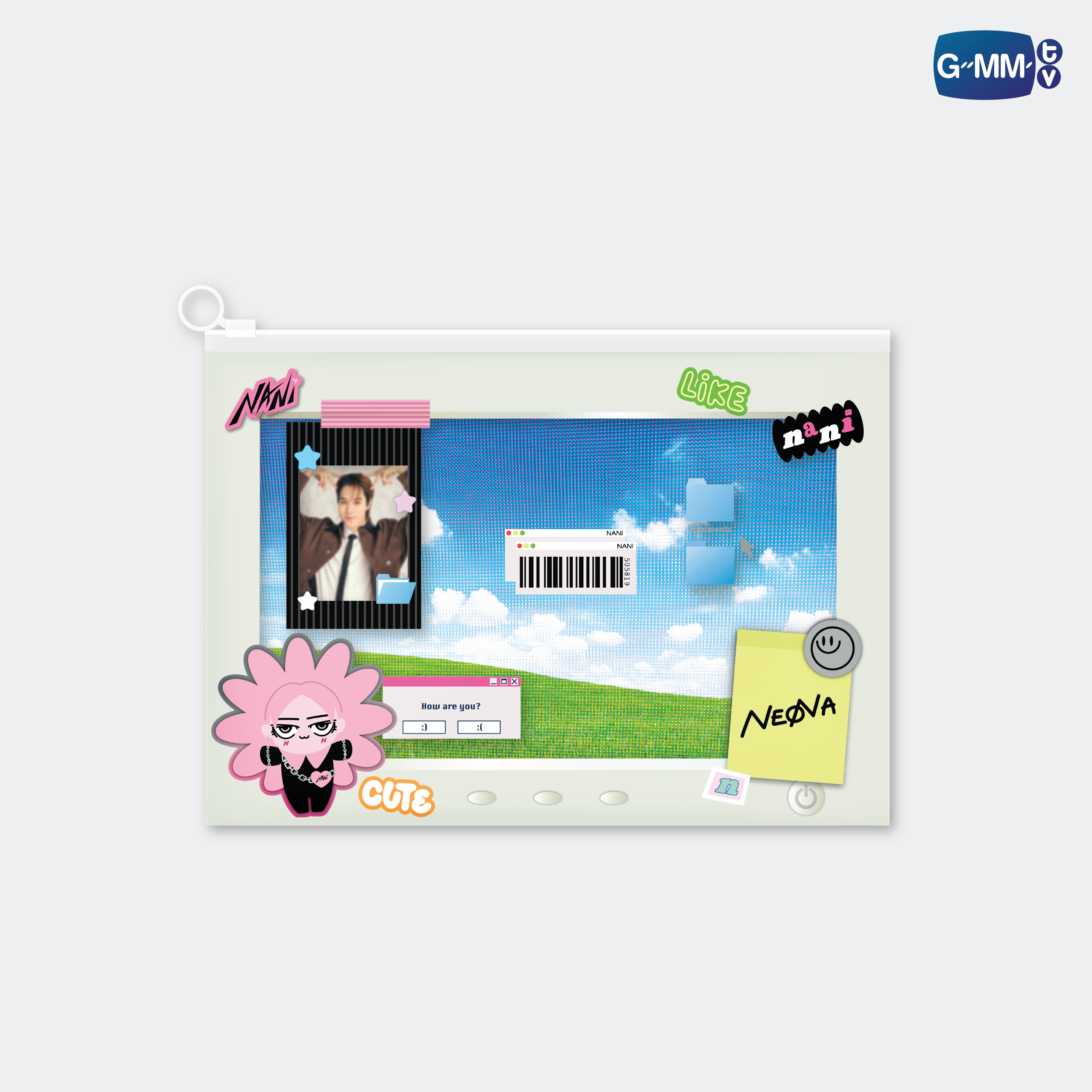 NEONA CHARACTER POCKET ZIP FOLDER