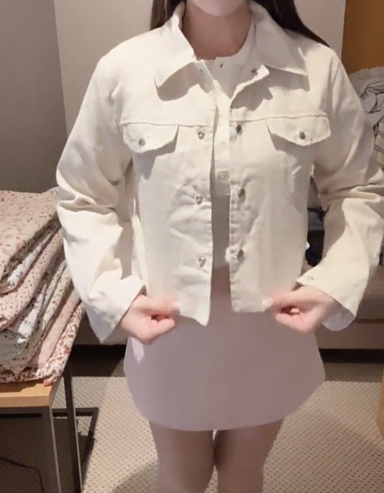 短身春季牛仔外套23/1韓國酒店直播#ff2760