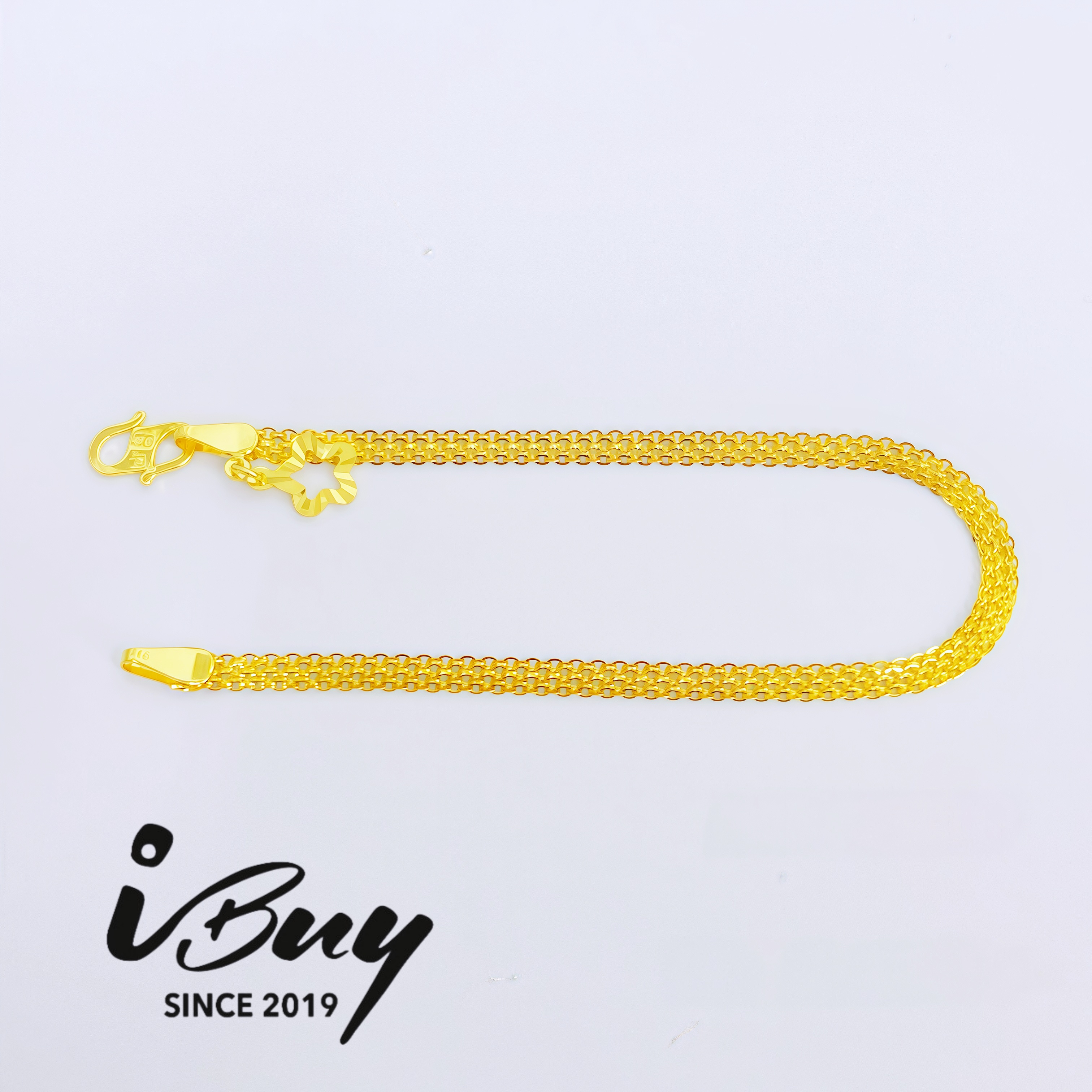916 GOLD MILAN 4 LINE BRACELET 916 金 米兰4行手链