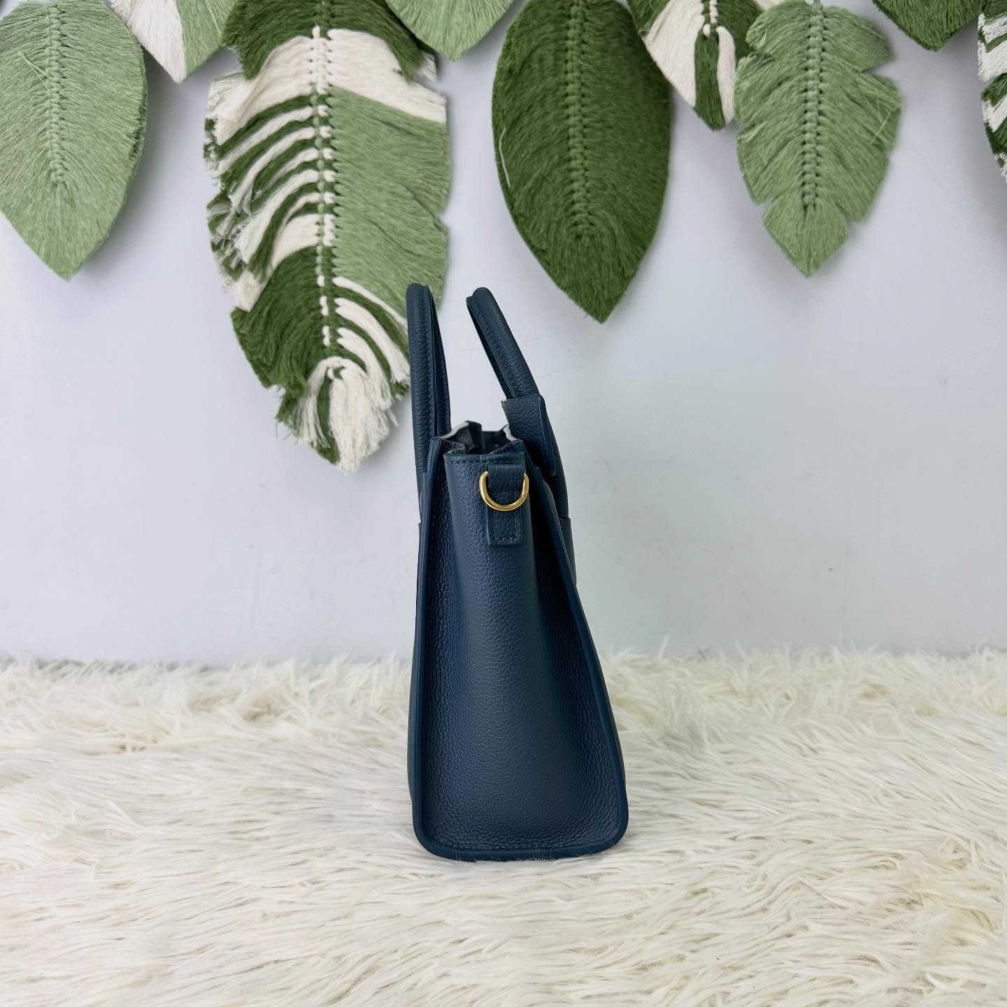 CELINE 🤍PRE OWNED 深藍色笑臉包 Nano Size 單肩斜肩手提包💙 