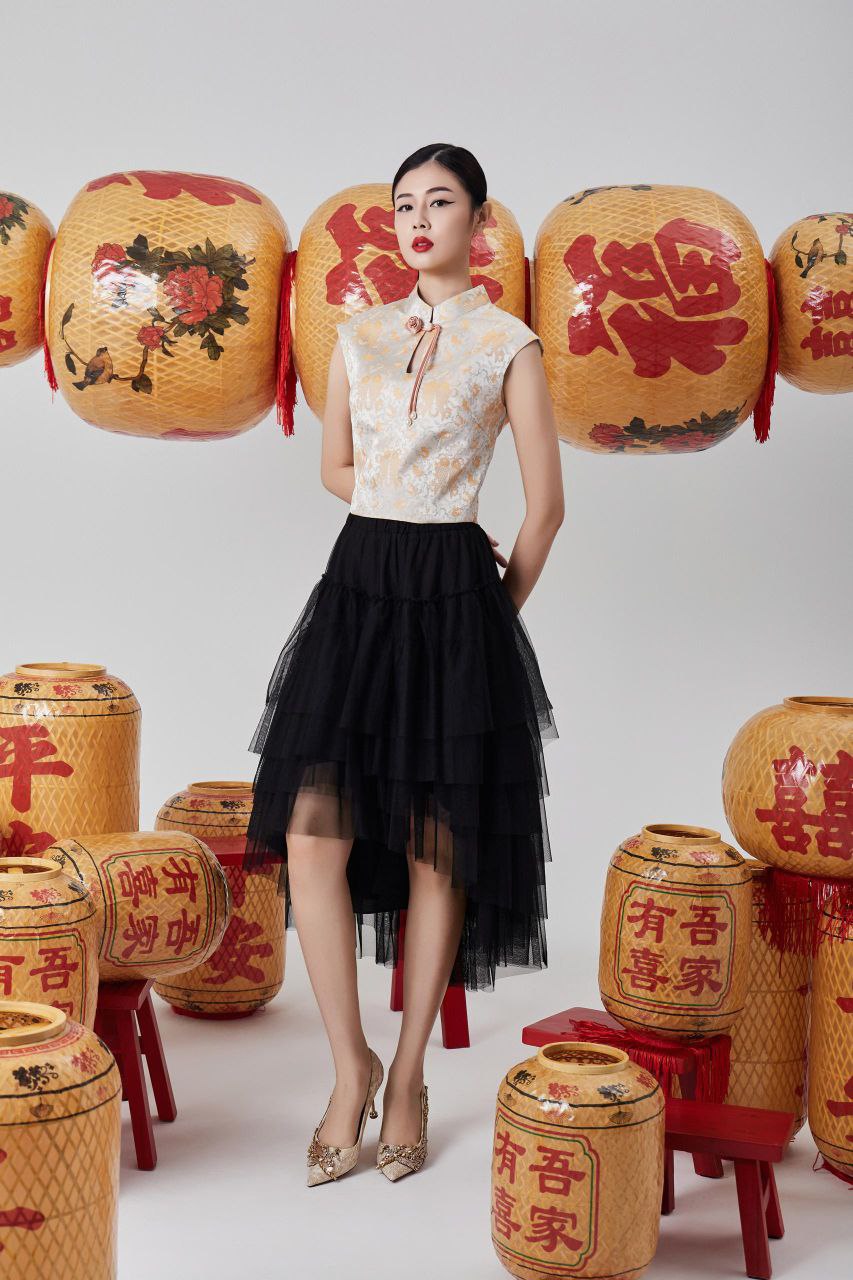 出袖显瘦旗袍上衣 2621