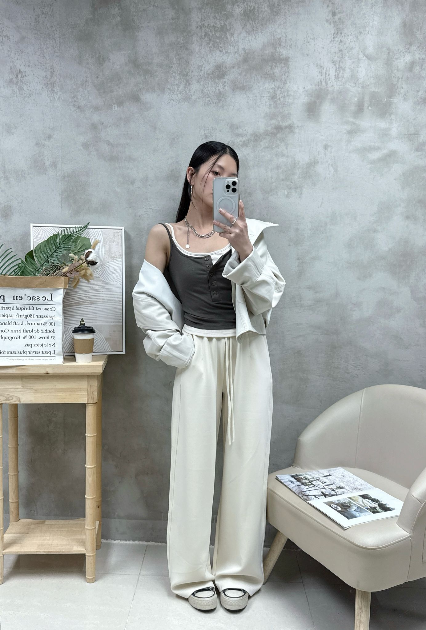 B10 拼色扣鈕Bra top