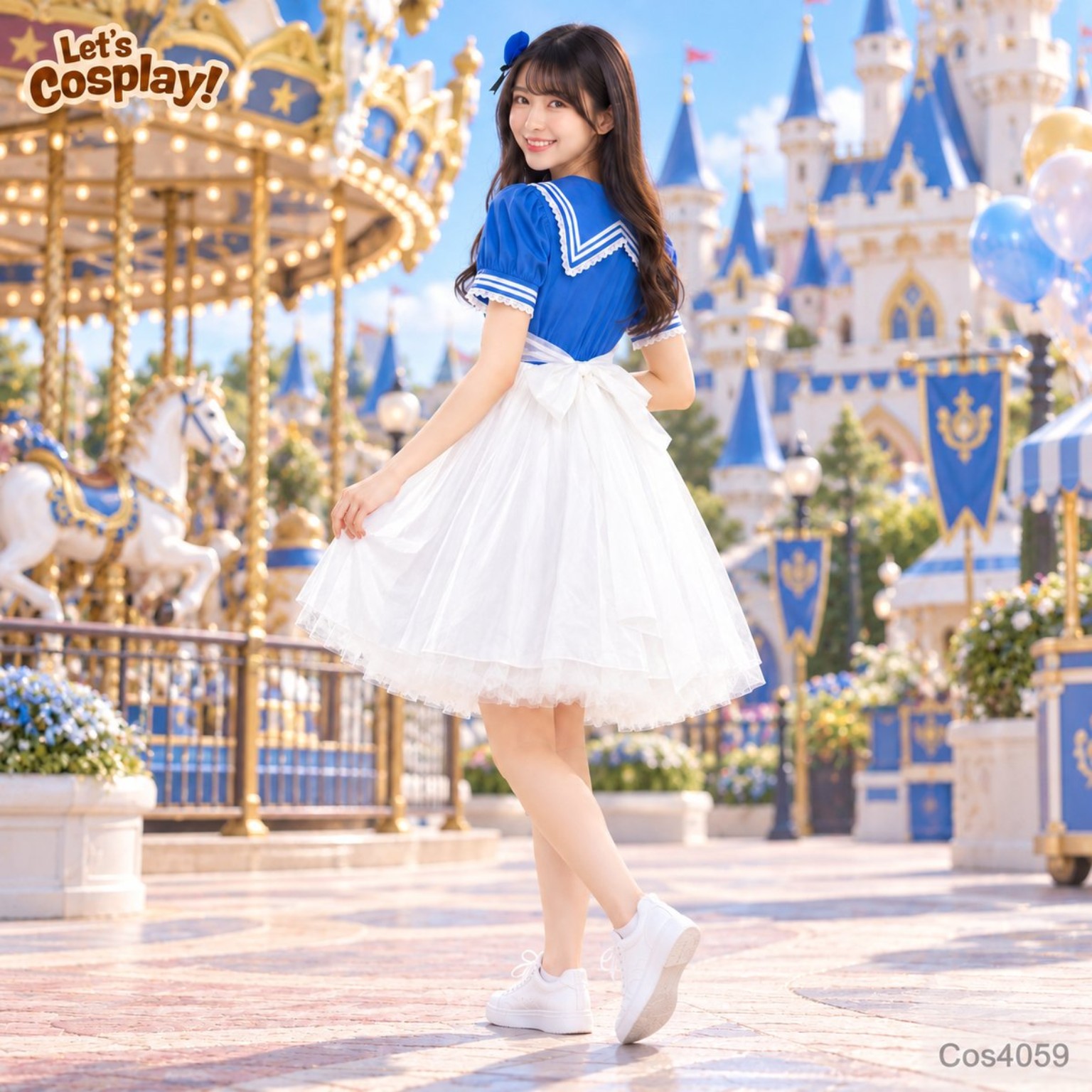 成人唐老鴨服裝童話主題服裝 Woman Donald Duck Costume 萬聖節角色扮演 Lets Cosplay COS4059