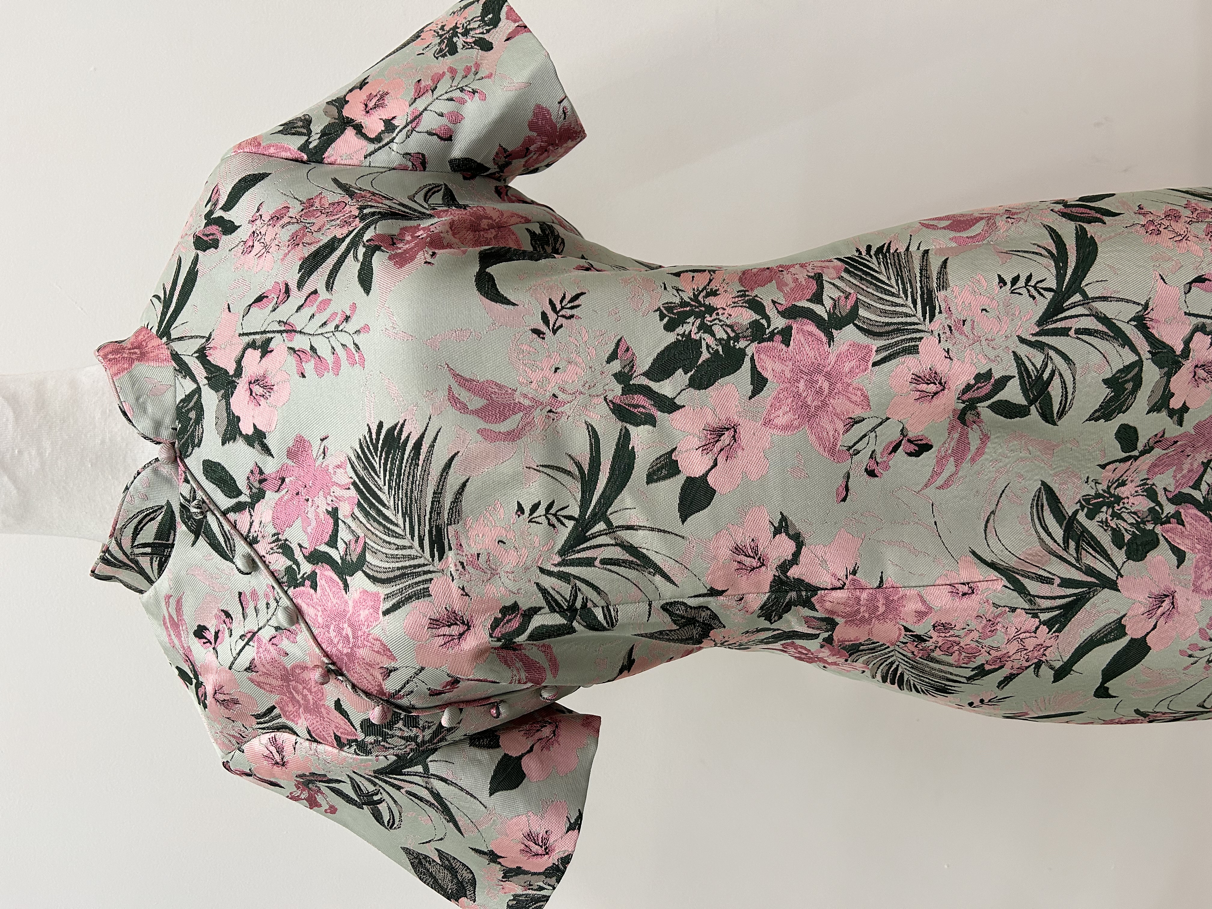 564.WB Midi Length Qipao with Sleeve -Yellow