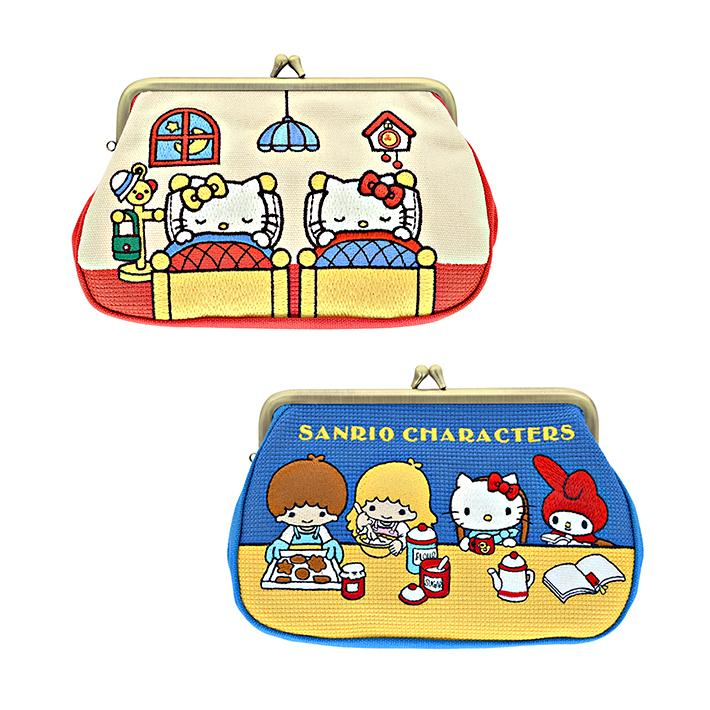 日本直送 Sanrio 角色 刺繡 口金包 筆袋/化妝包✨（Hello Kitty 🐱 / 集合款 💖）