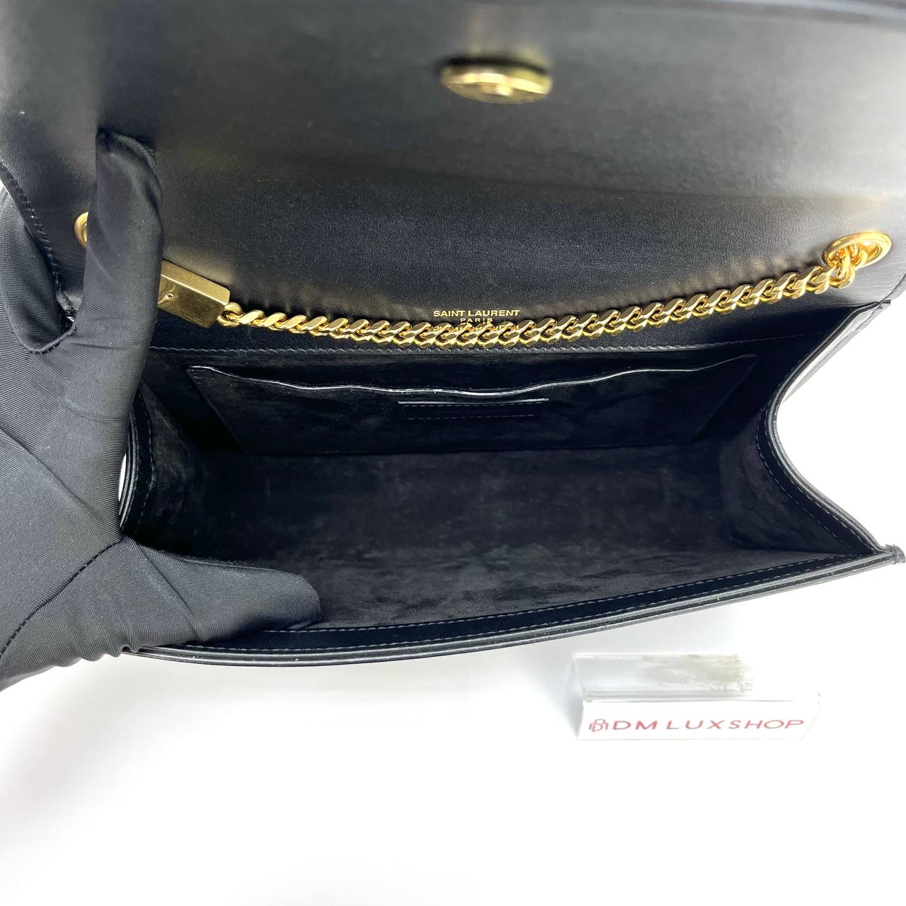 YSL Black Medium Kate Tassel Chain Shoulder Bag GHW