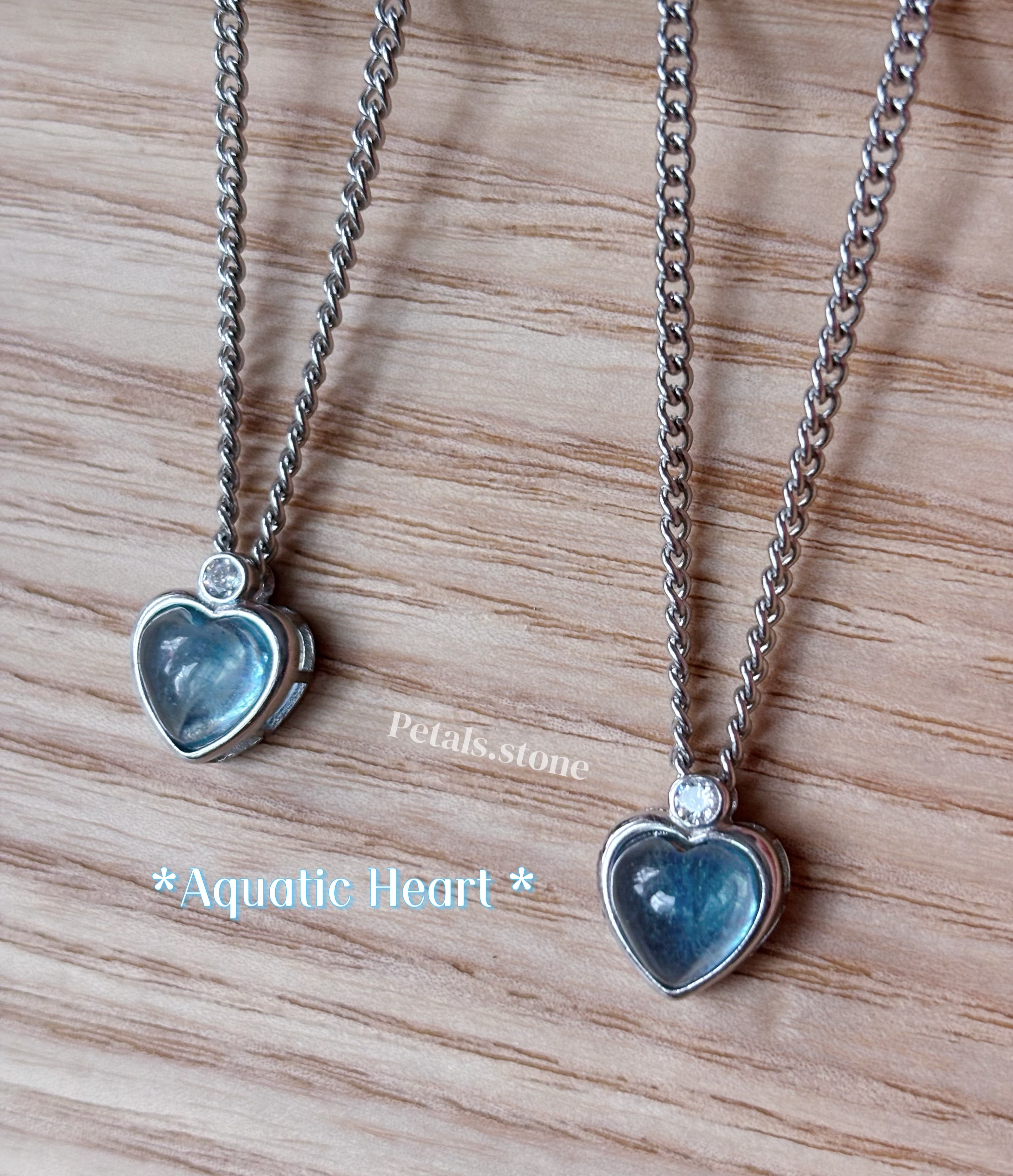 ⋆𓇢Aquatic Heart｜海藍寶心心頸鏈