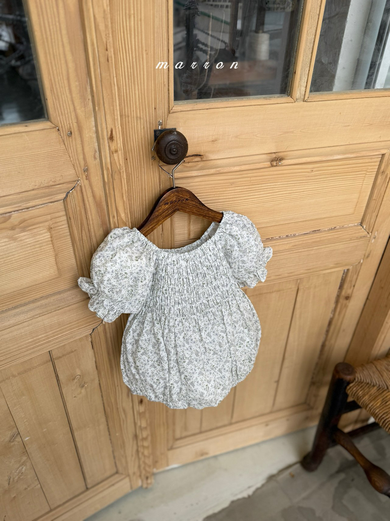 ☀️預訂 韓國直送☀️🇰🇷Marron兩色花卉束胸泡泡袖包屁衣