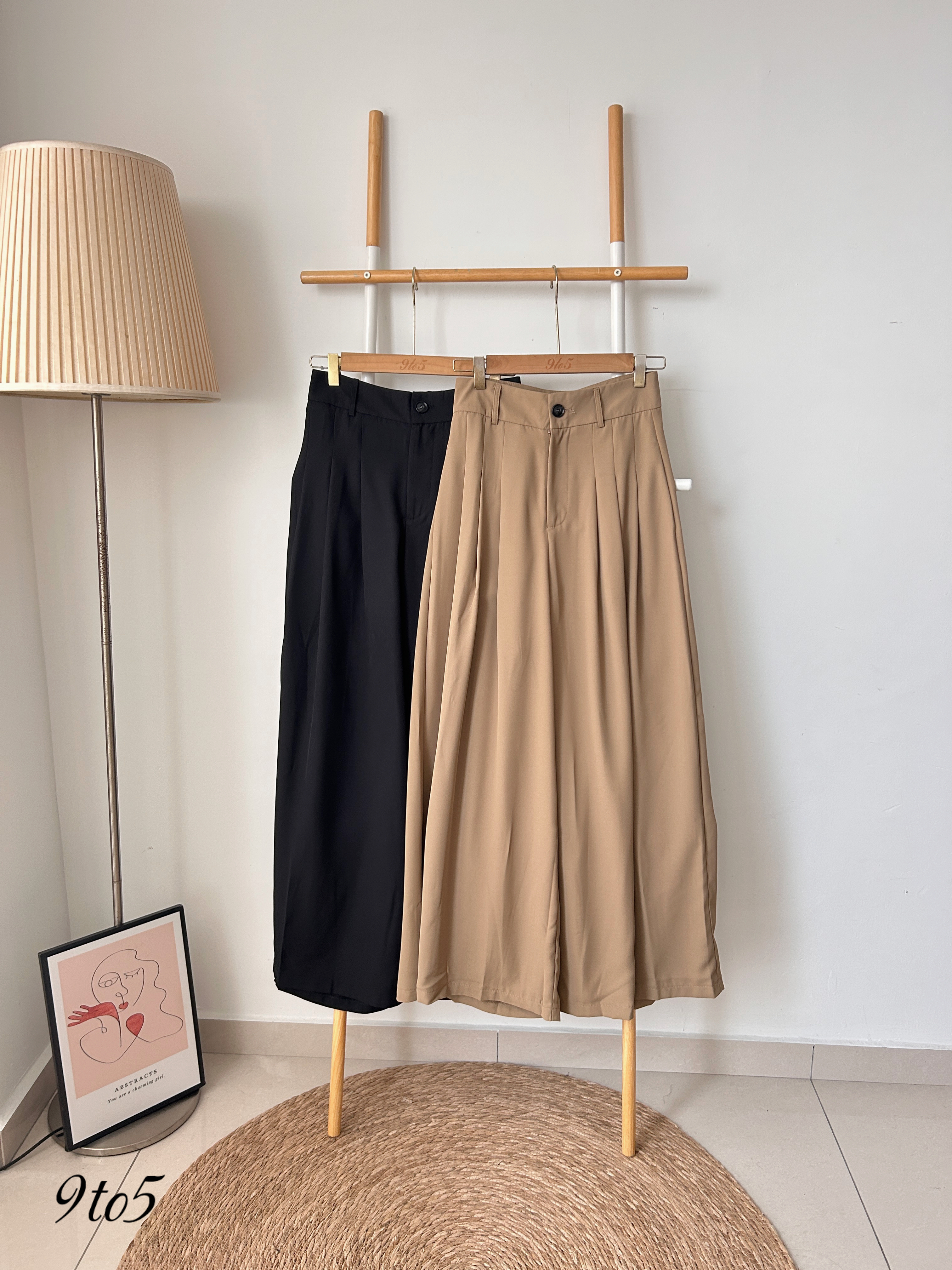 S1822 Wide Leg Long Pants - 3 Colors 