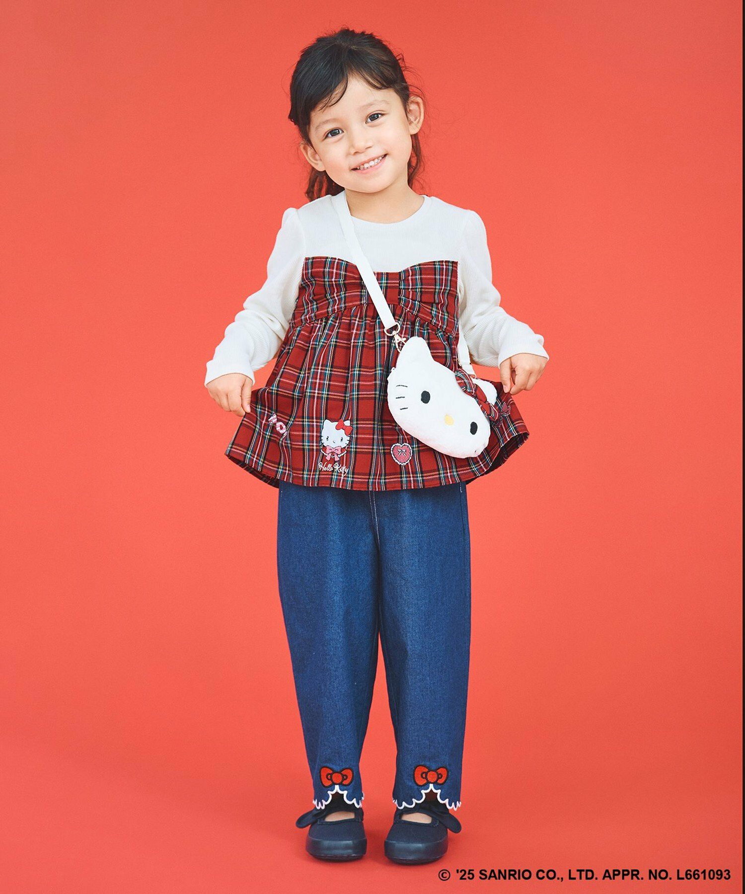 🆕【⭐訂購⭐】🇵日本直送 🌀 #Kitty 經典格紋 抹胸蝴蝶結 上衣🌀 [ELBA-0091][260220]