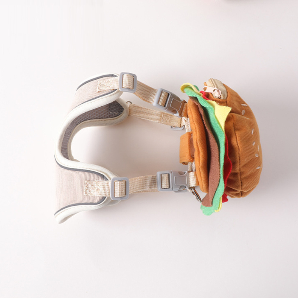 漢堡包狗狗牽引繩 狗鏈 遛狗牽引繩 寵物背包 背囊 M [平行進口] HK2738