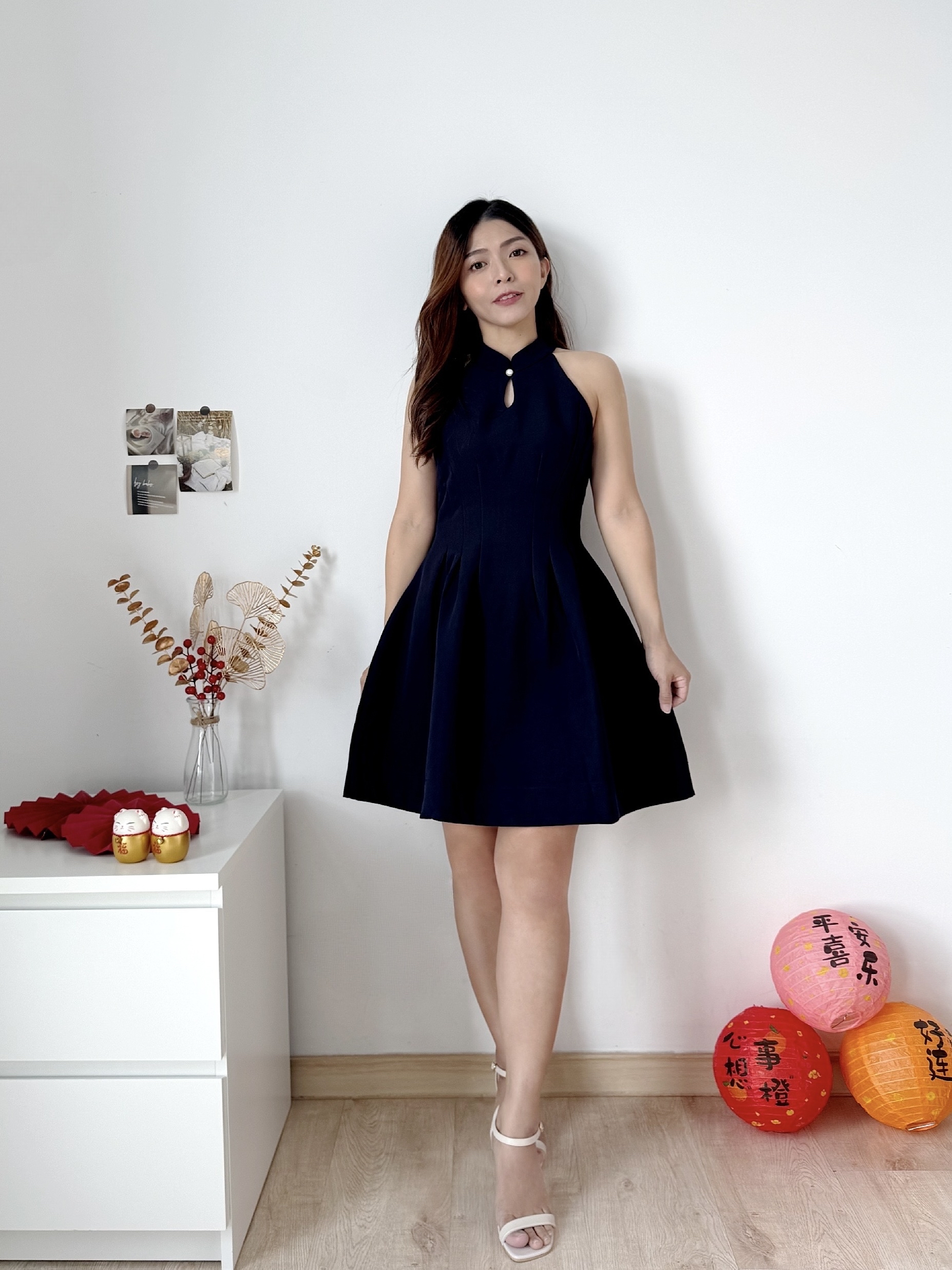 Jade Grace Halter A-Line Flare Dress锦色年华.气质简约挂脖连衣裙(3 colours)Premium Quality