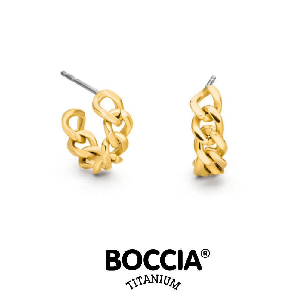 Boccia Titanium 05109-02 鈦金屬 / 鍍金耳環