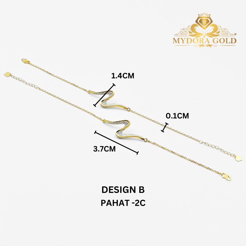 MYDORA Rantai Tangan Sauh Fesyen + Ombak Rindu SERIES l EMAS 916/22K
