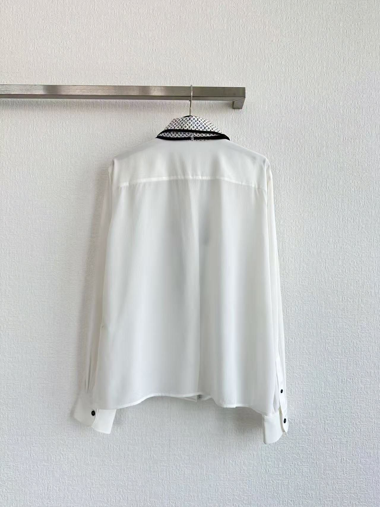 【頂級原單】LV Monogram Collar Blouse 絲帶領襯衫