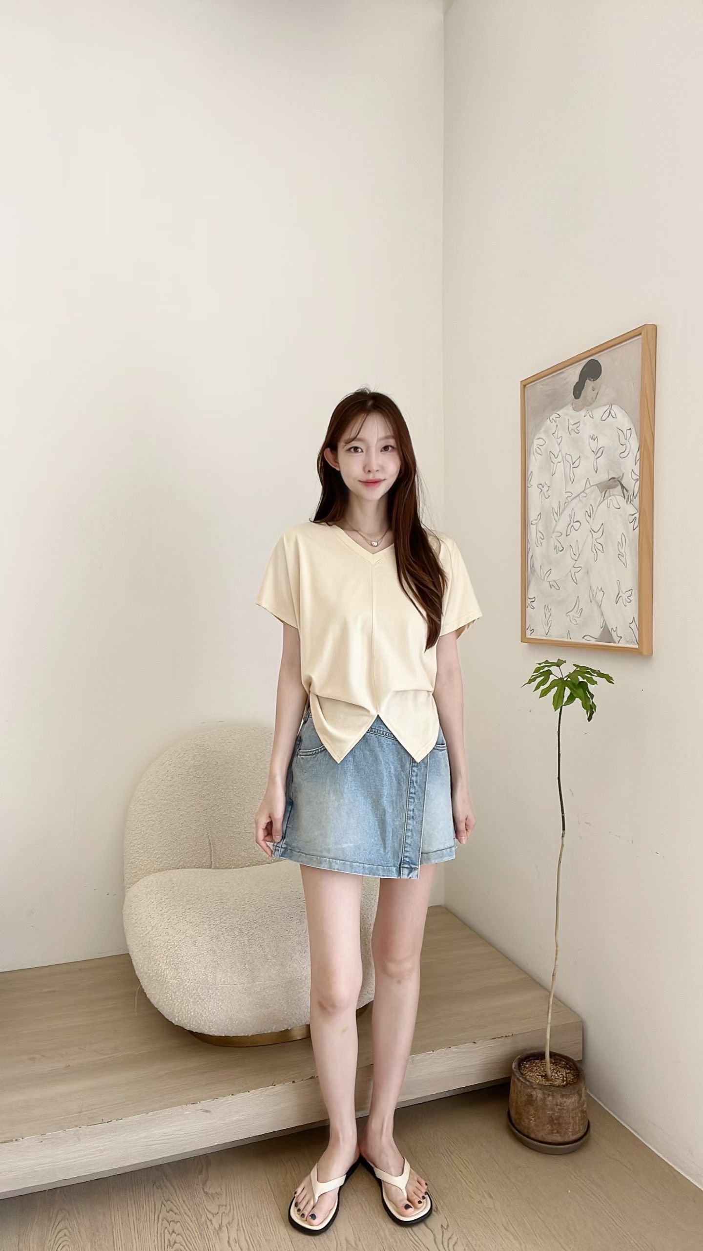 FV10_04 特別下擺V領TEE (4色)