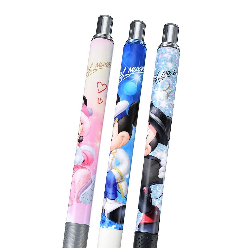 現貨｜【日本 Disney Store 限定】一套三枝 Mickey Mouse Minnie Mouse 日本製 Pentel EnerGel 0.5mm 黑色 啫喱筆 070684