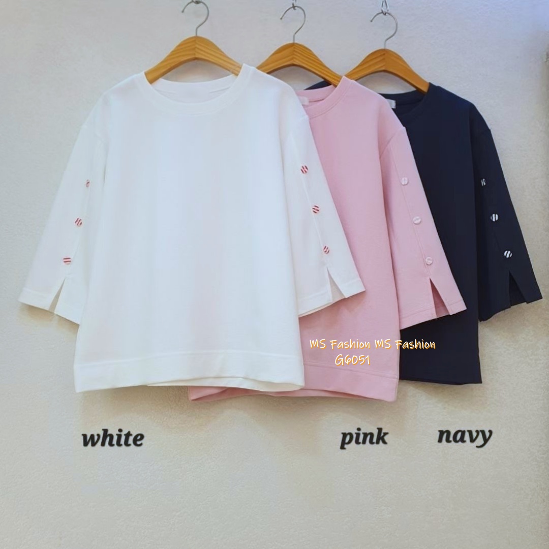 G6051 韓國🇰🇷特色袖鈕top