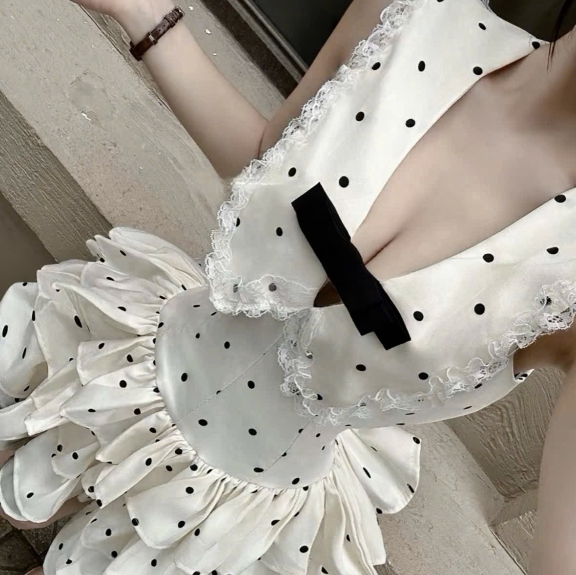 波點荷葉邊*甜美洛麗塔風两件套