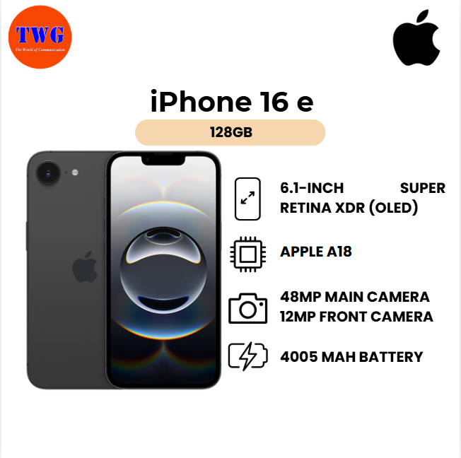 iPhone 16 e (128GB) DEMO SET, 100% ORIGINAL MALAYSIA