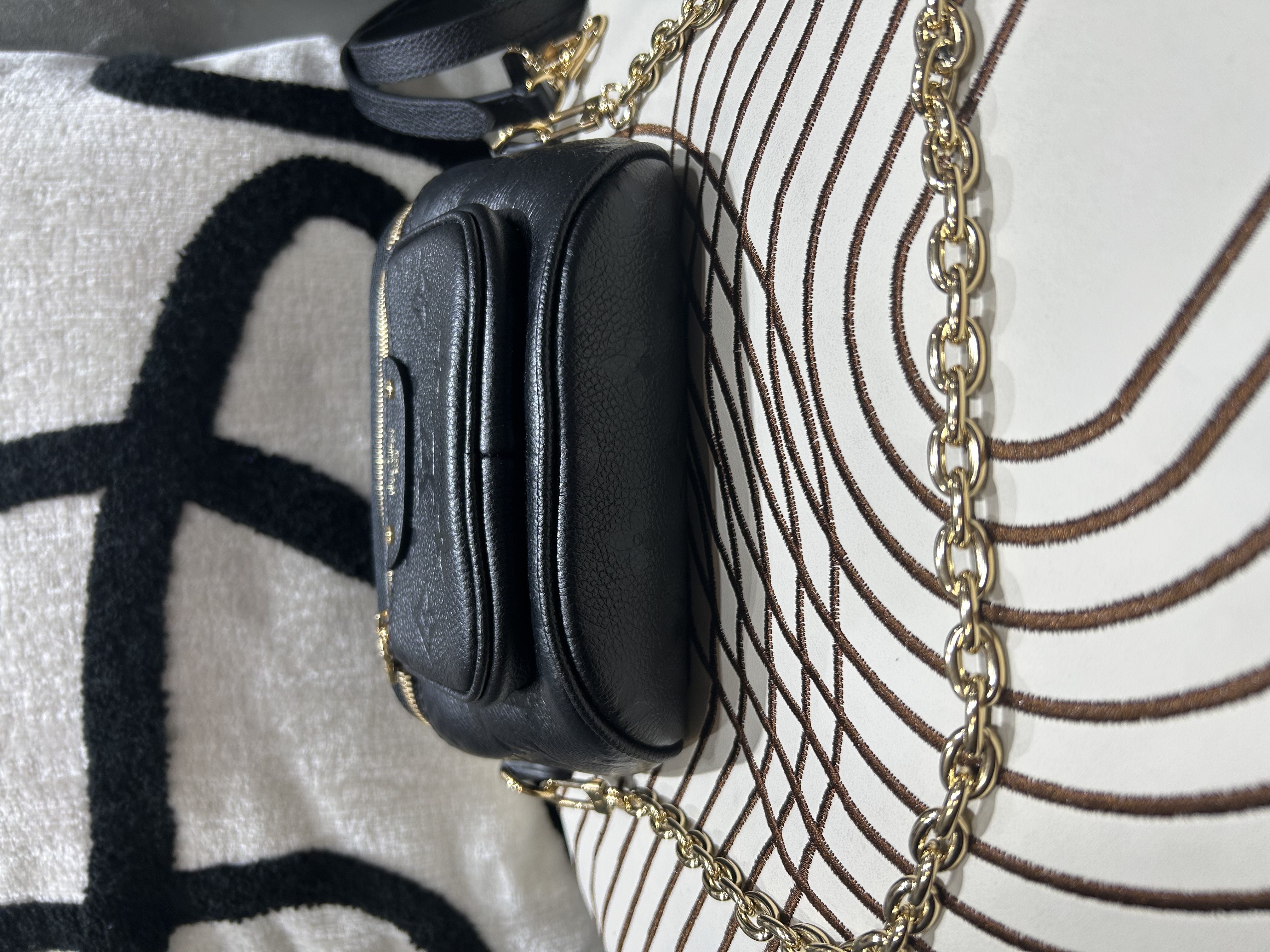 Lv Mini Bumbag Shoulder Bag 黑色M46917 Black Calfskin Monogram Empreinte 100%Authentic 99%new✅ dust bag  
