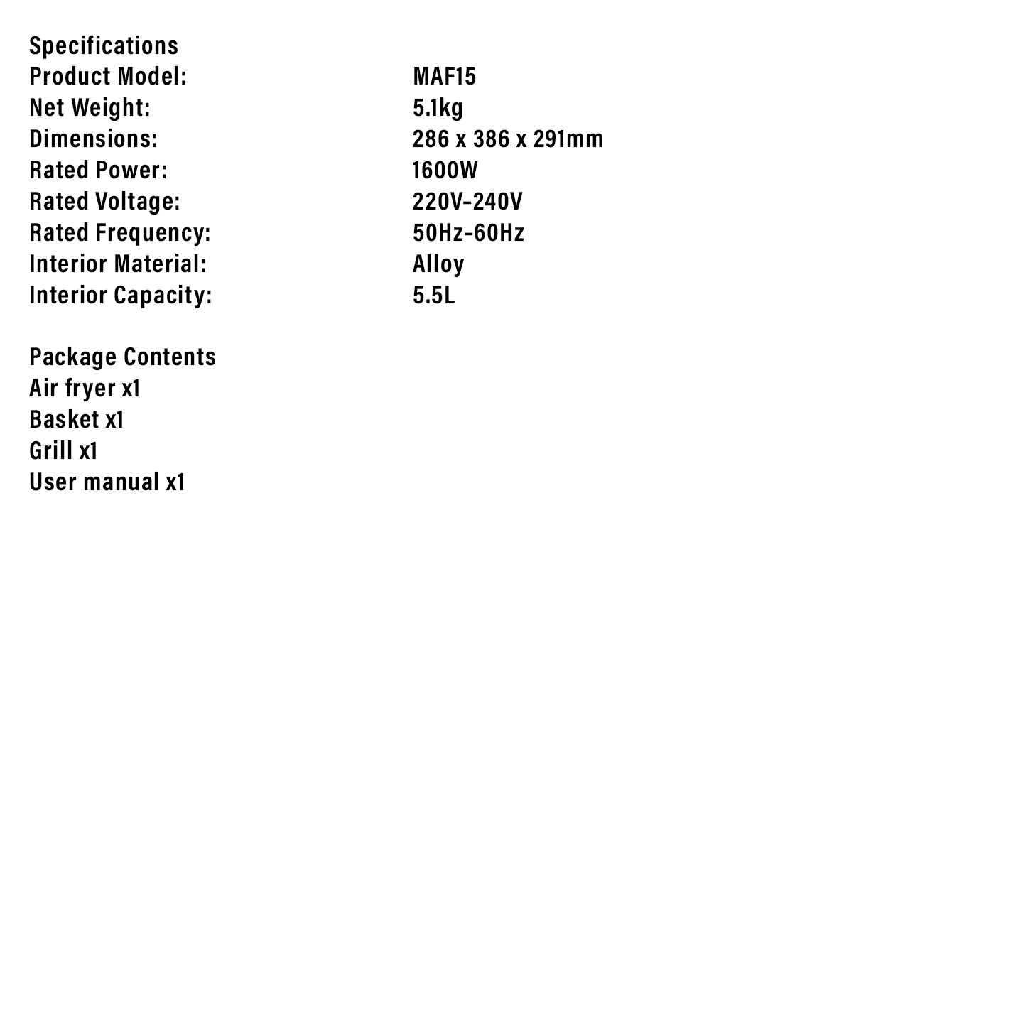 Xiaomi 5.5L Smart Air Fryer Visual Window (BHR8239GB)