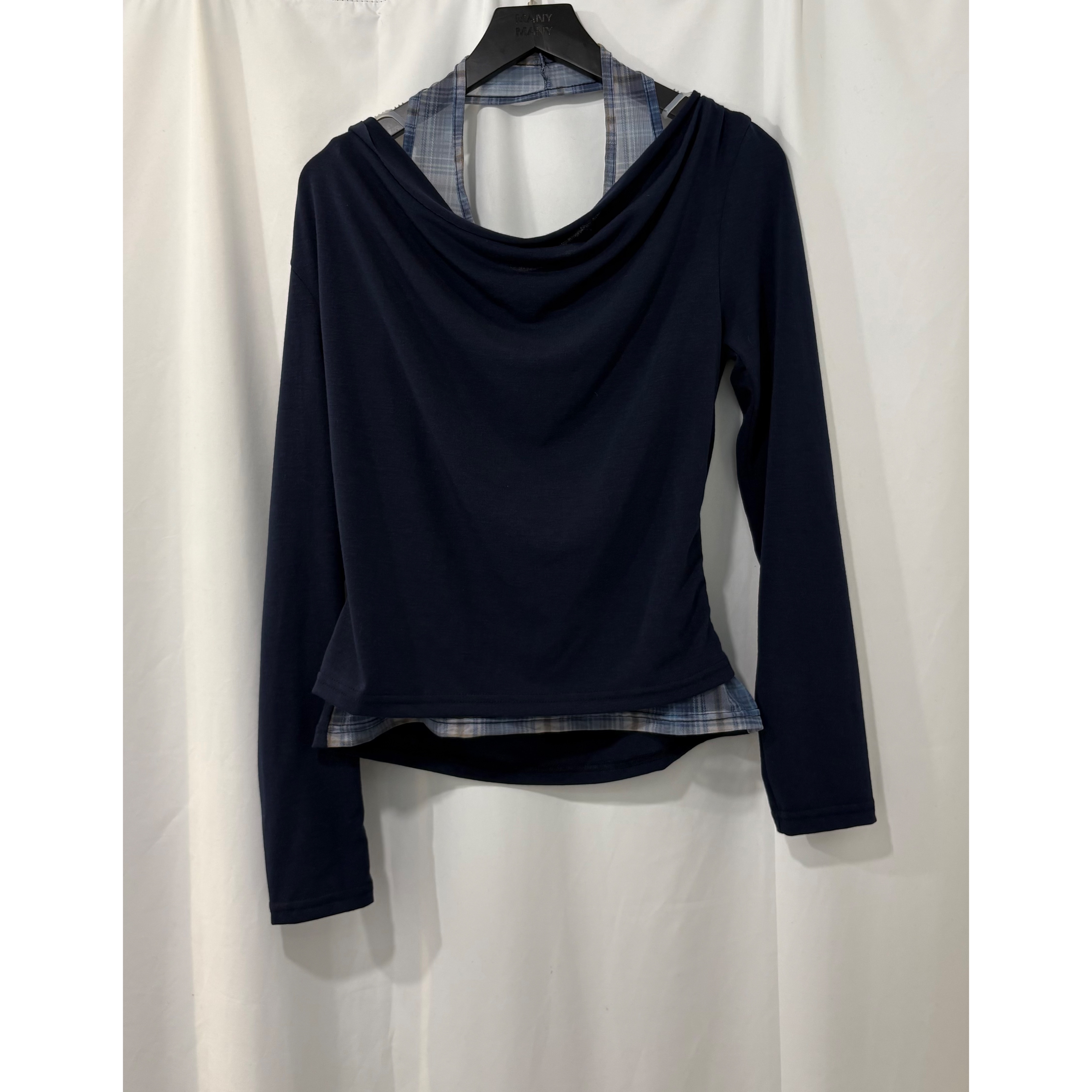 新品價及新年前收貨2月3號8PM截單💛《SHEER PLAID SPLICE LS TOP》 2602F