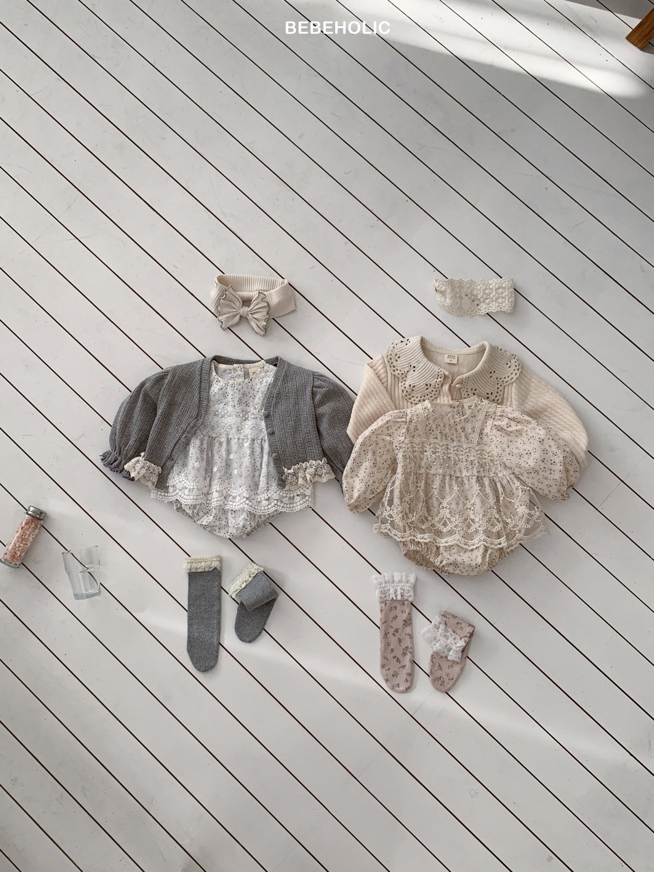 🌸預訂 韓國直送🌸🇰🇷BEBEHOLIC兩色碎花蕾薄紗長袖包屁裙