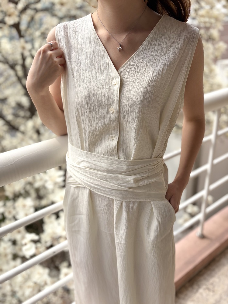 Arya Two-Way Textured Dress (Ivory)