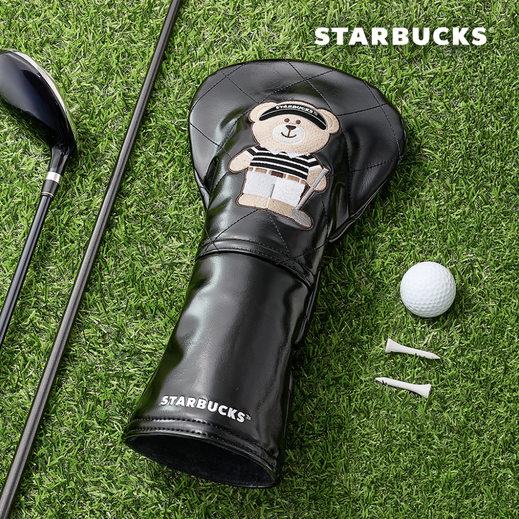 韓國 Starbucks 星巴克 高爾夫球系列 極簡黑白 高爾夫球桿頭保護套｜Golf Driver Cover